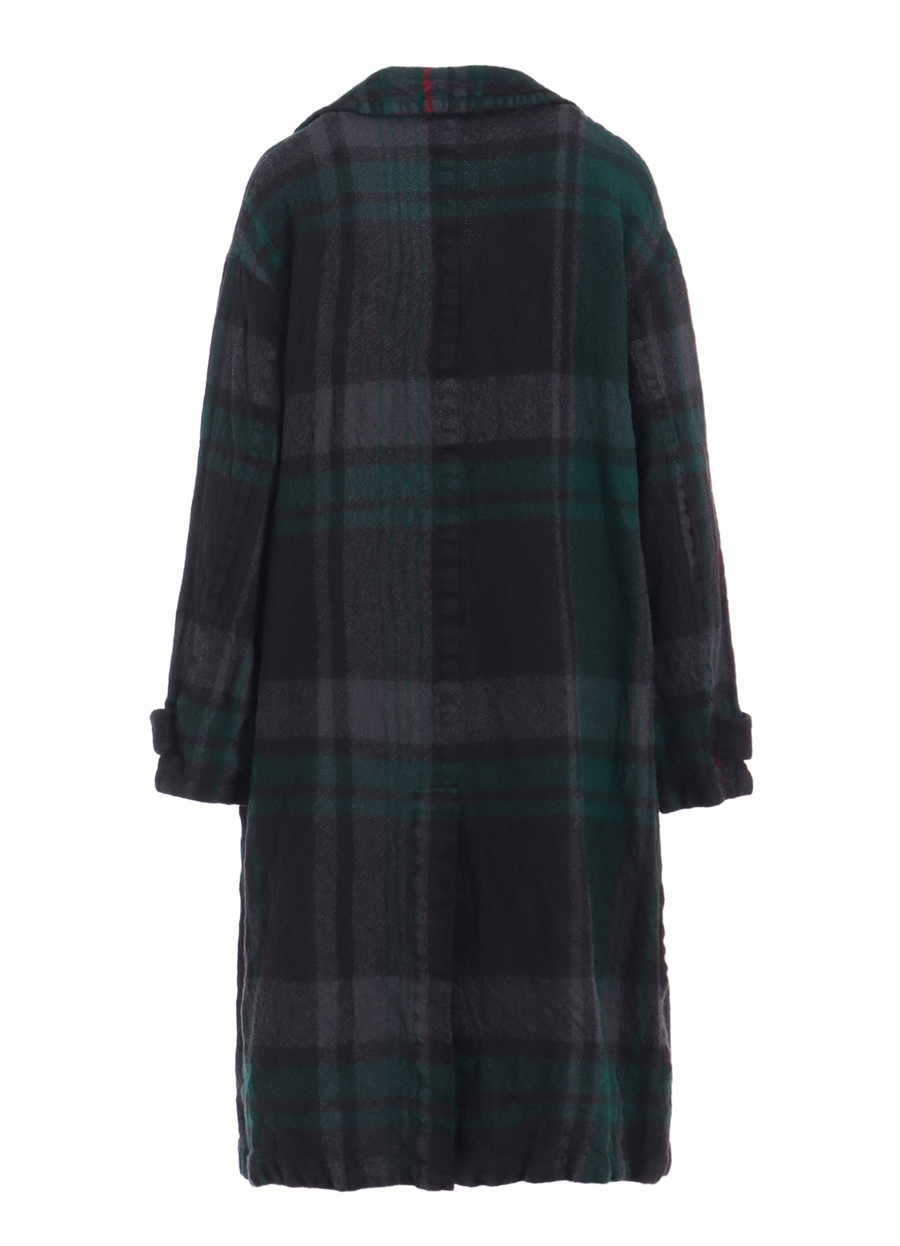 MILLED WOOL PLAID COAT