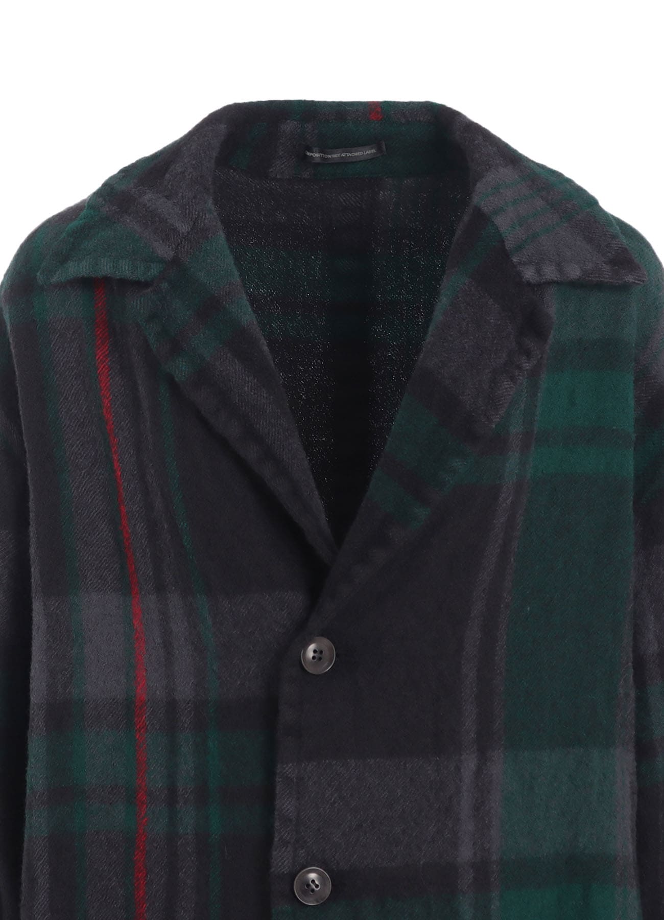 MILLED WOOL PLAID COAT