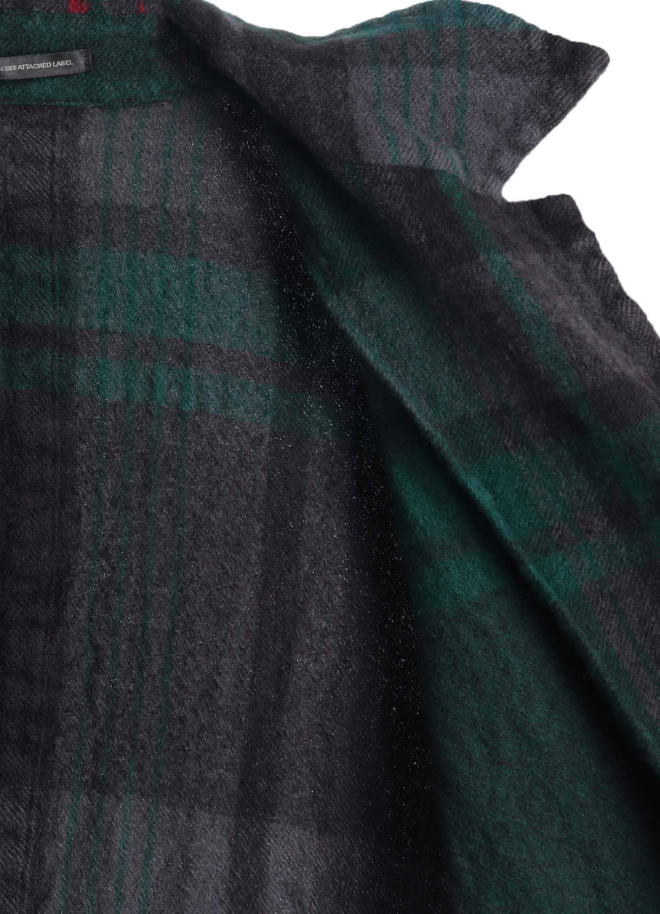 MILLED WOOL PLAID COAT