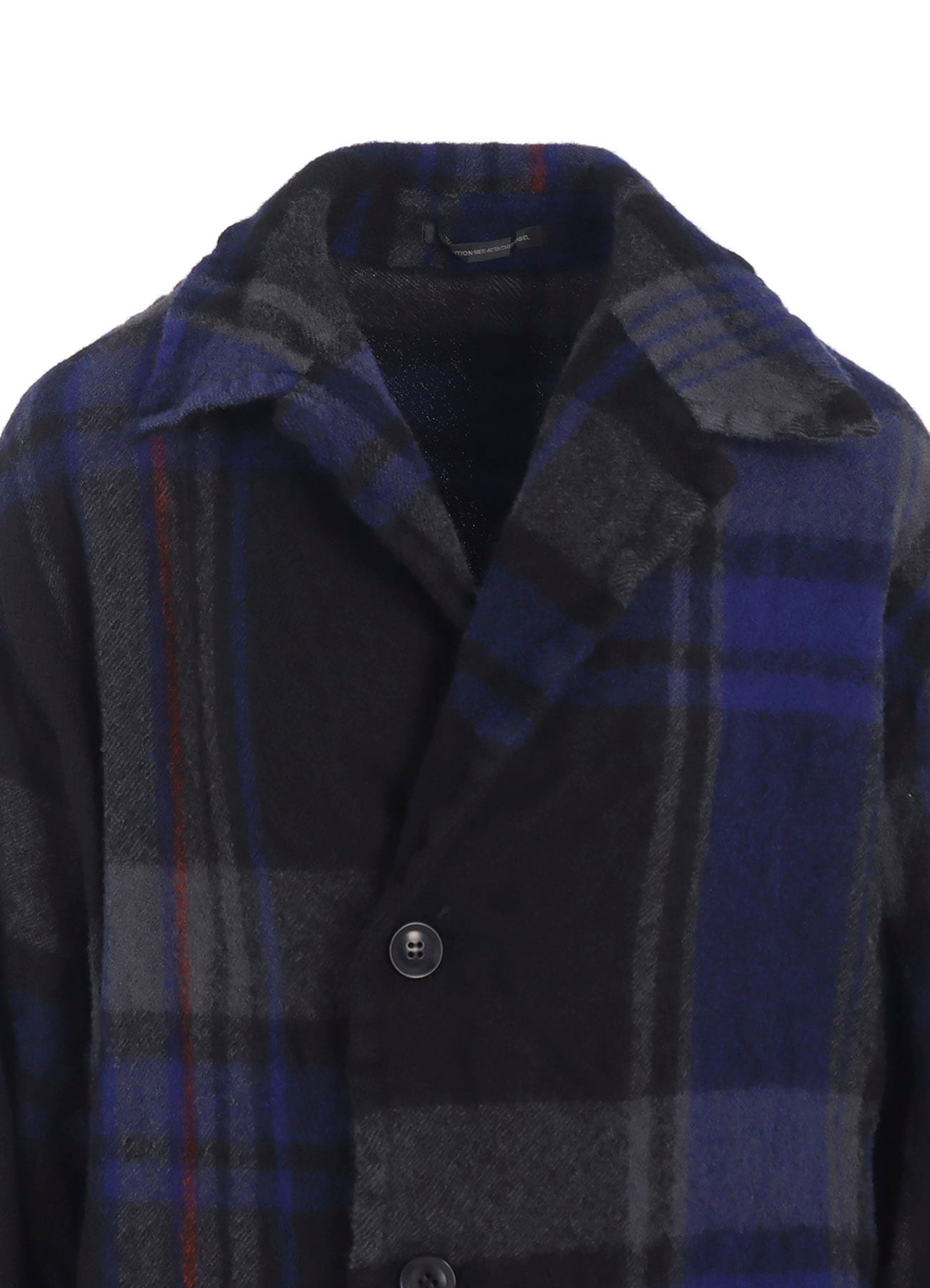 MILLED WOOL PLAID COAT