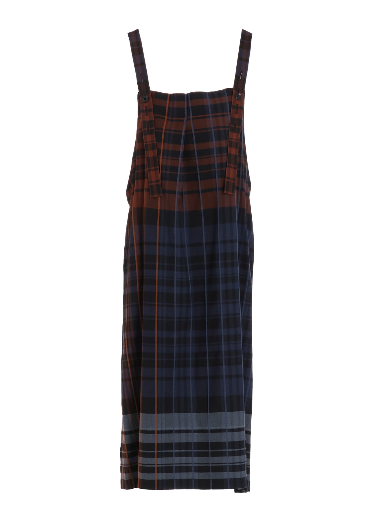 WOOL BLEND PLAID STRAP DRESS