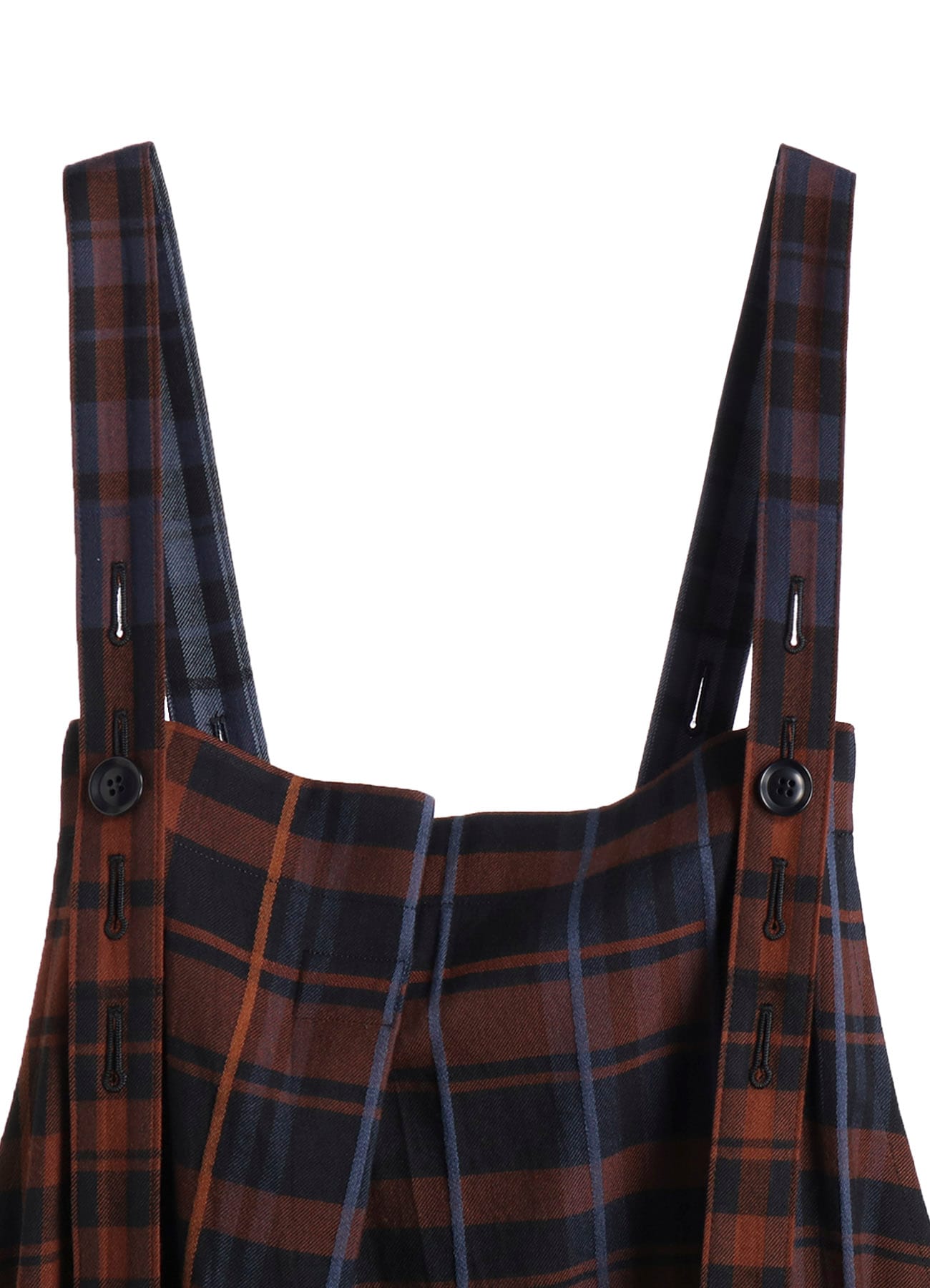 WOOL BLEND PLAID STRAP DRESS