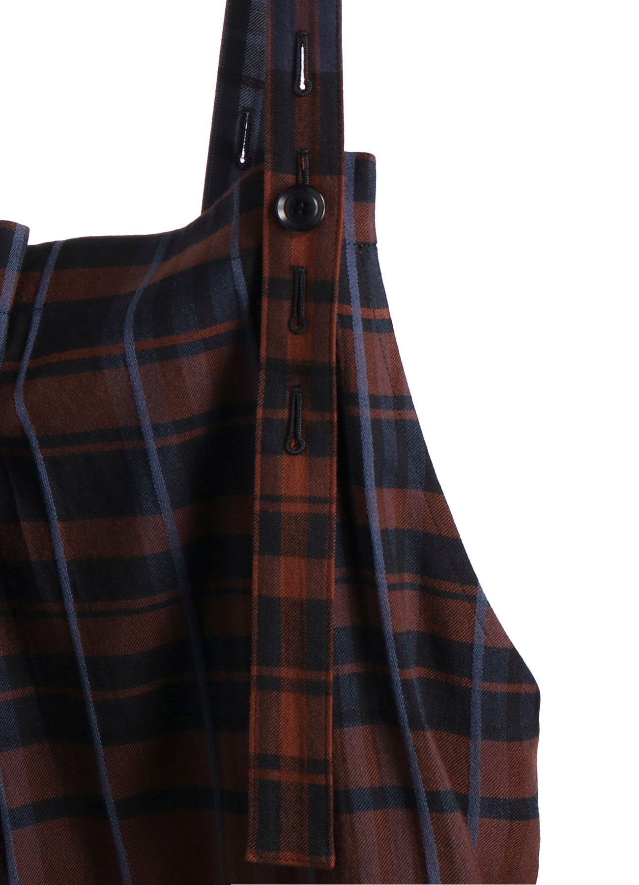 WOOL BLEND PLAID STRAP DRESS
