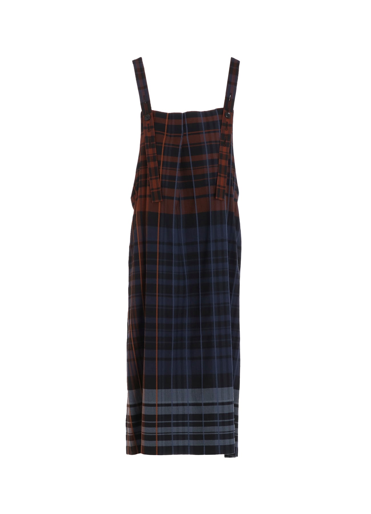 WOOL BLEND PLAID STRAP DRESS