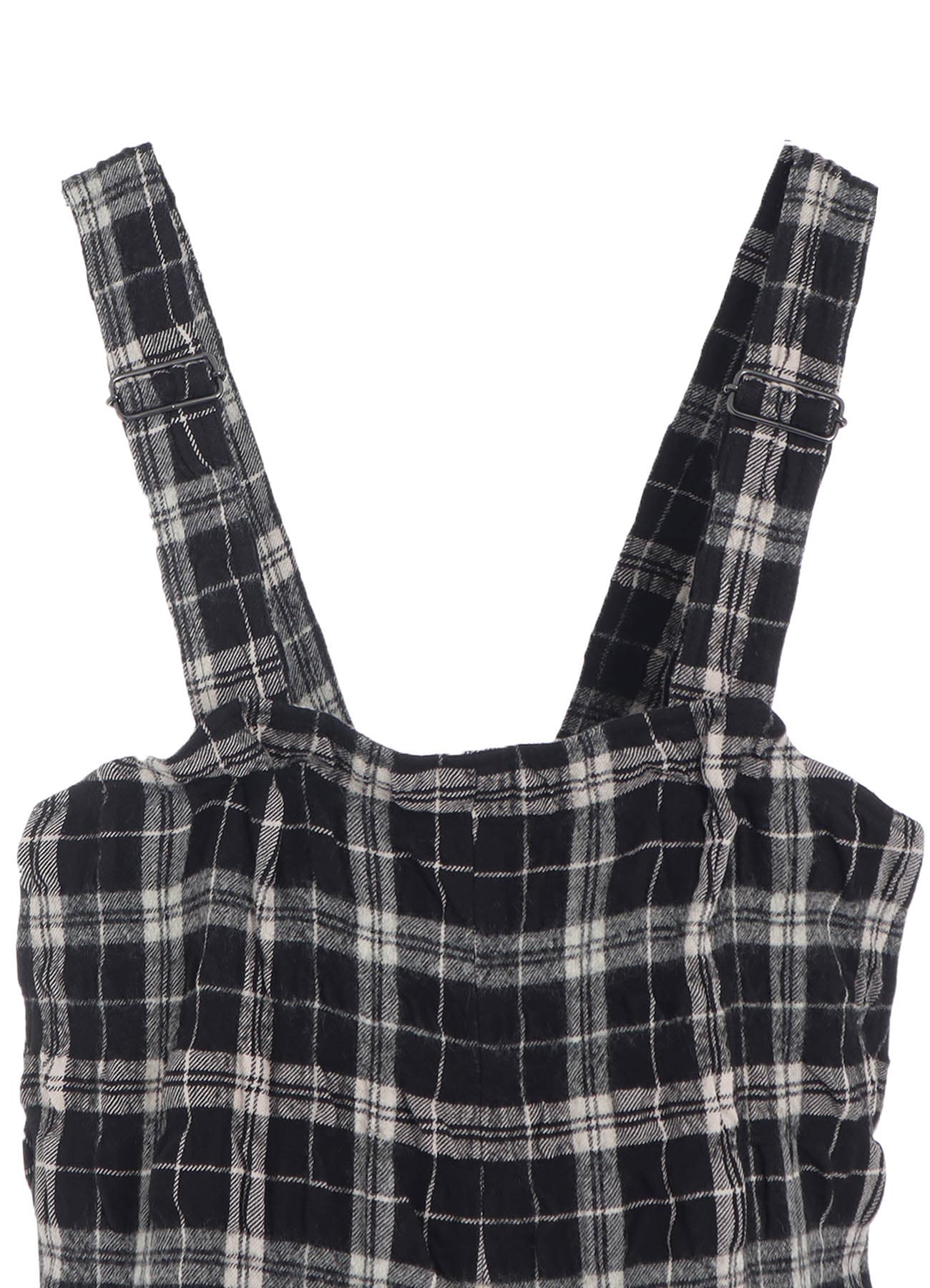 MILLED WOOL COTTON PLAID DRESS