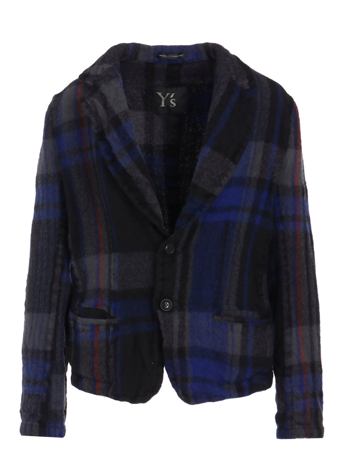 MILLED WOOL PLAID JACKET
