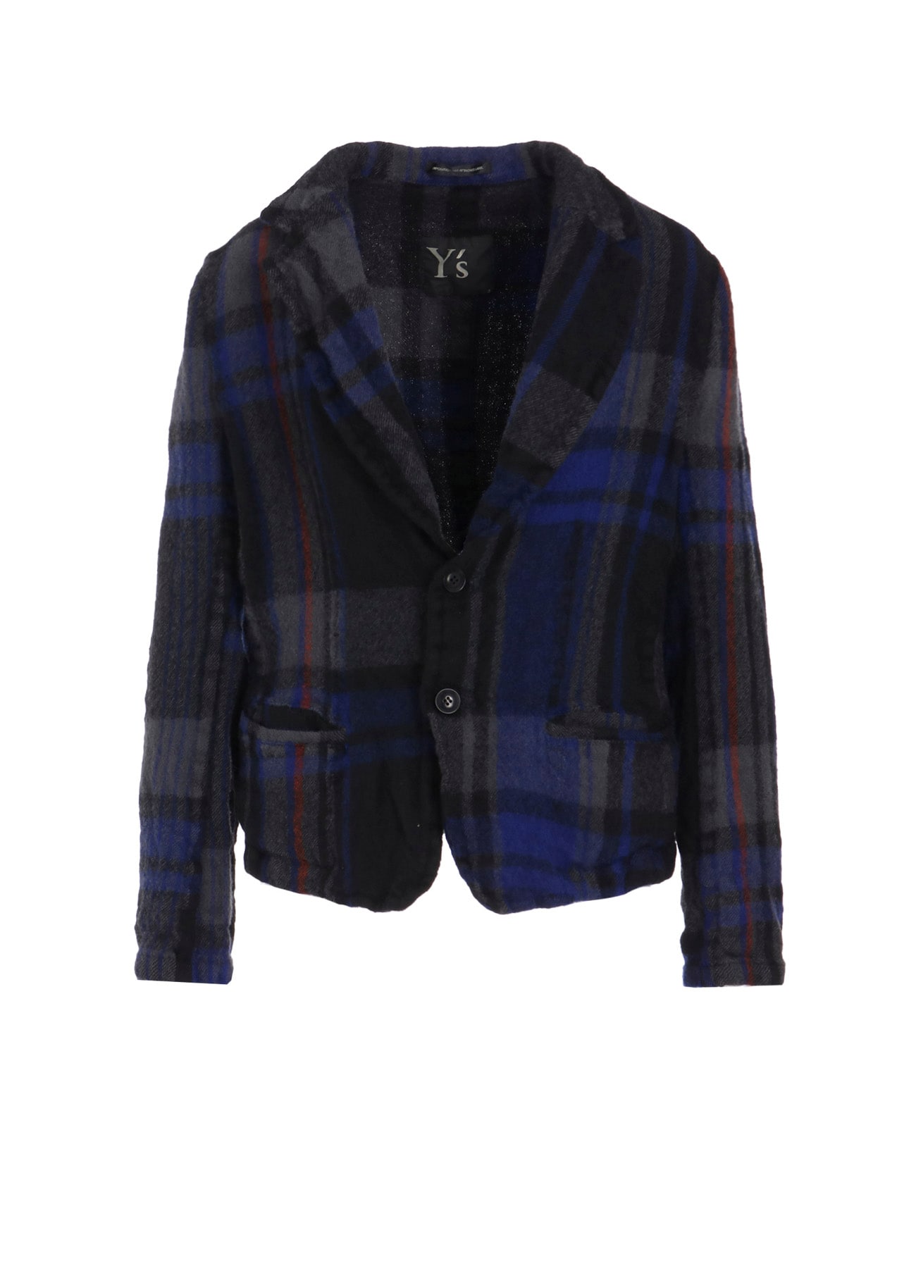 MILLED WOOL PLAID JACKET