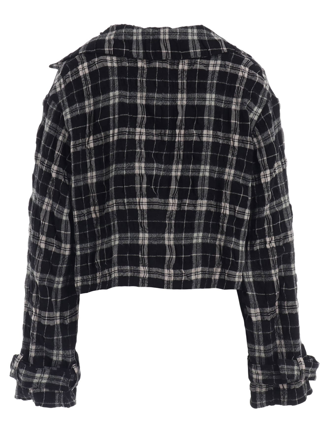 MILLED WOOL COTTON PLAID JACKET