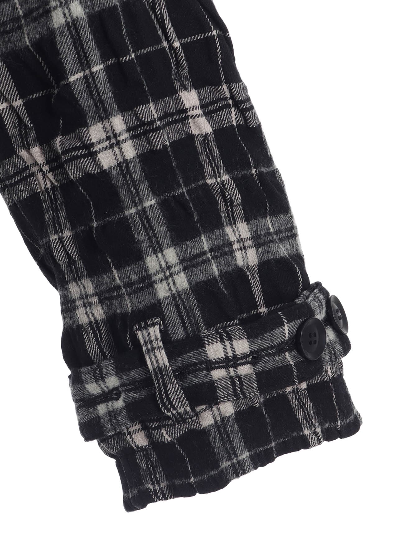 MILLED WOOL COTTON PLAID JACKET