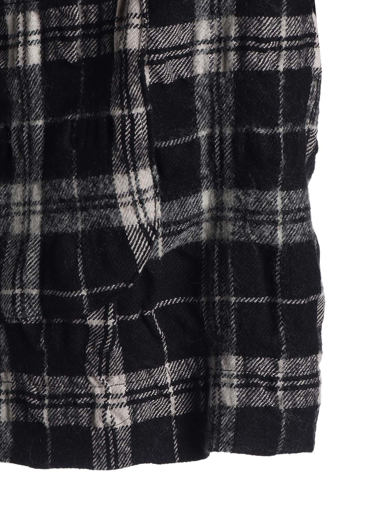 MILLED WOOL COTTON PLAID JACKET
