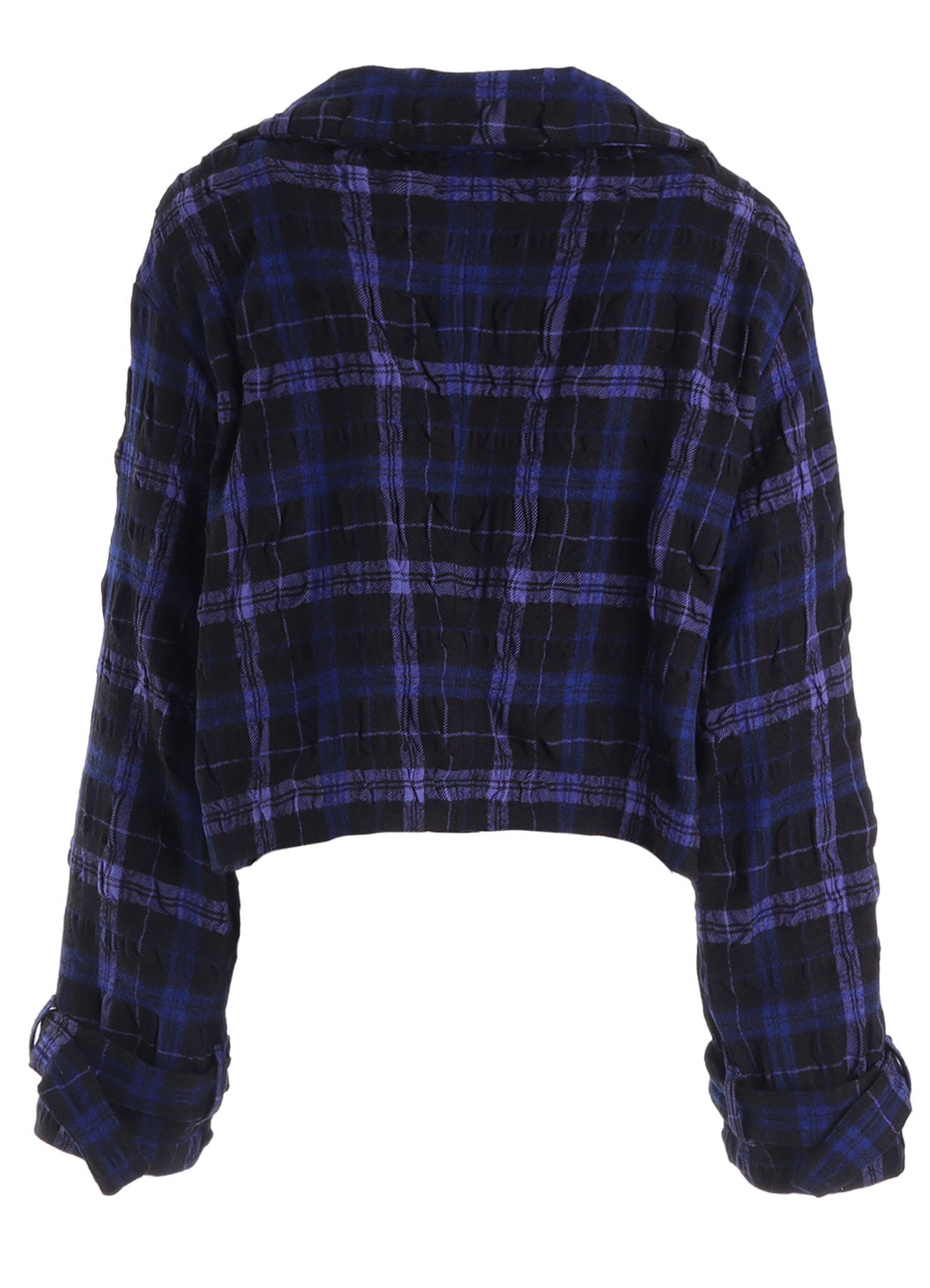 MILLED WOOL COTTON PLAID JACKET