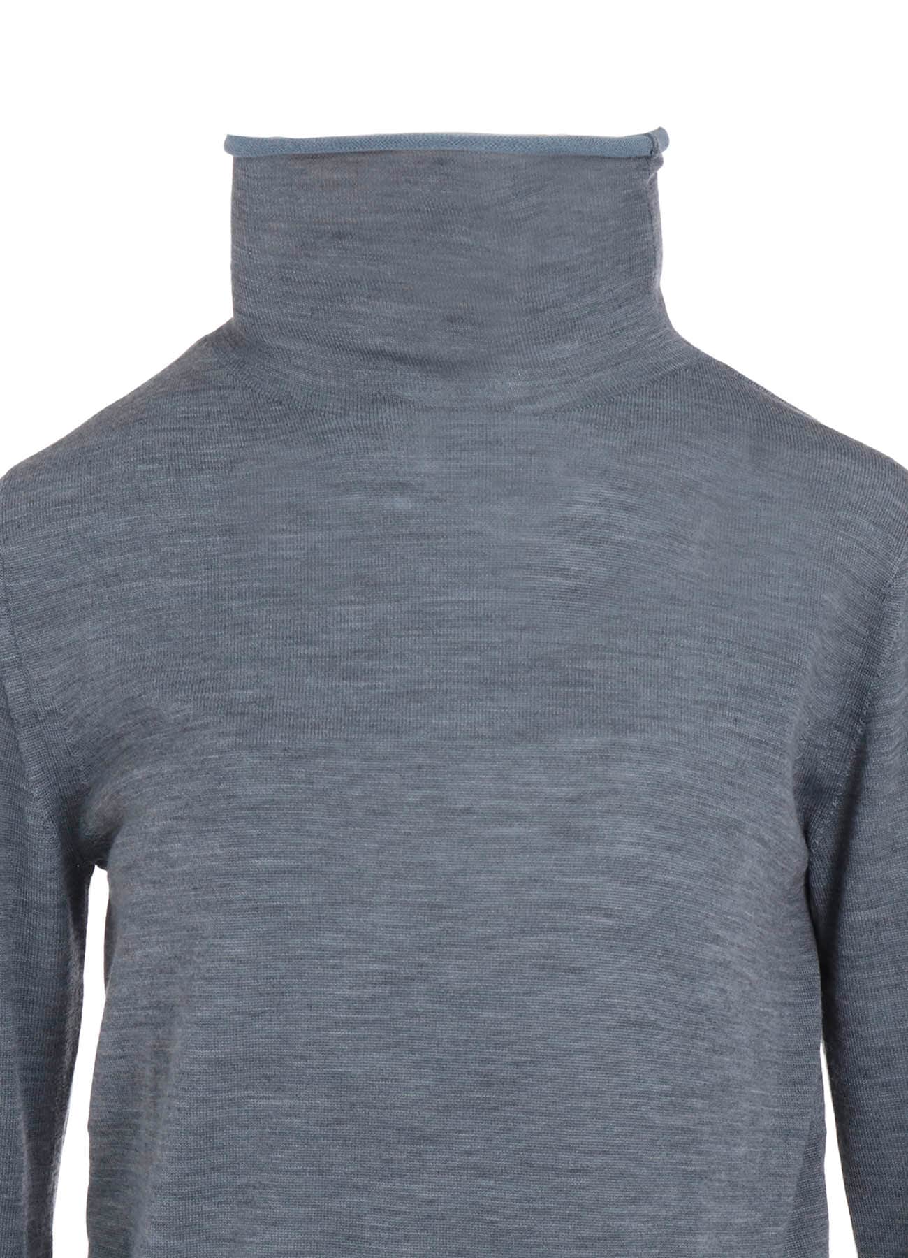 WOOL MULTICOLOR HIGH NECK KNIT