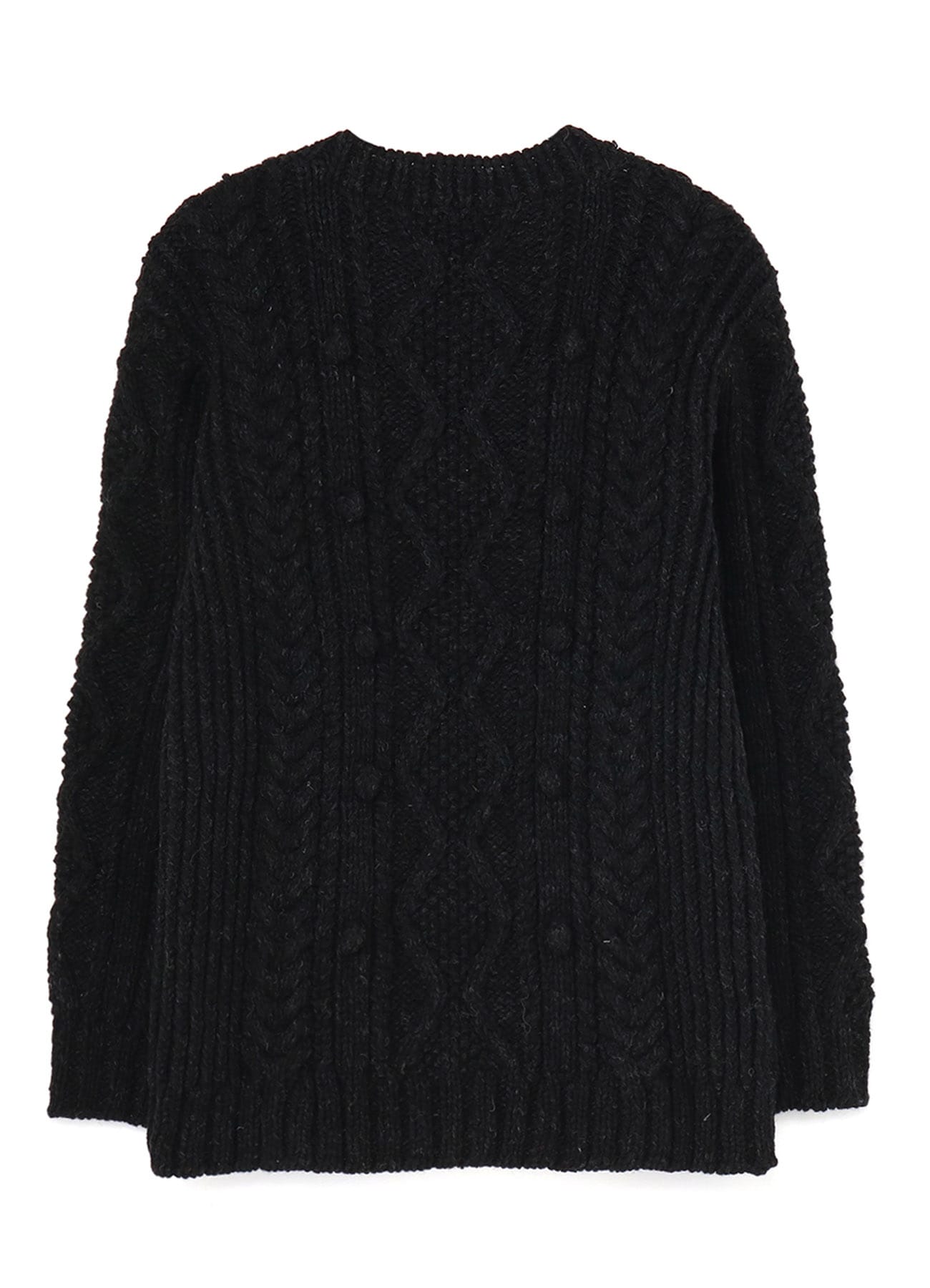 HAND-KNITTED ALLAN PATTRN ROUND NECK PULLOVER(S Charcoal): Vintage