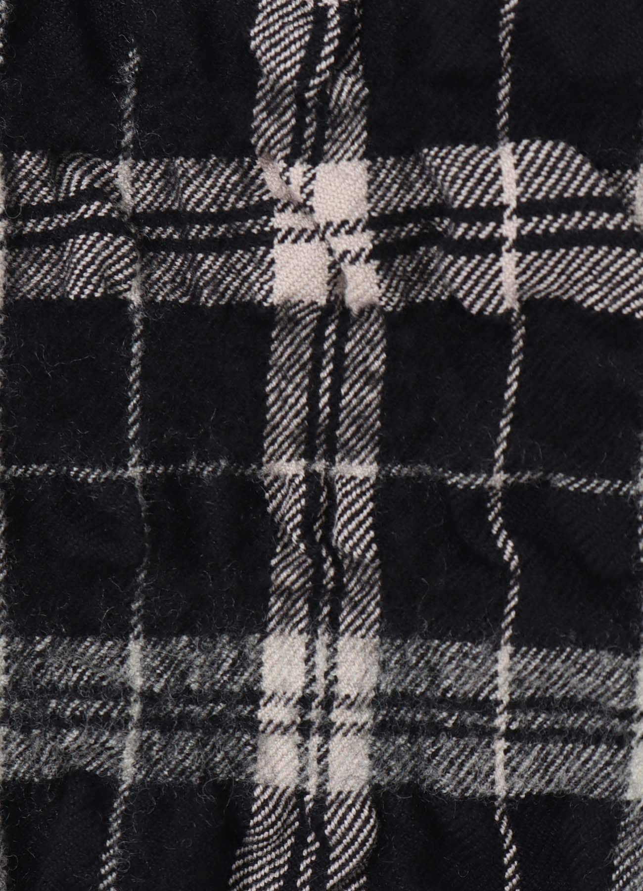 MILLED WOOL COTTON PLAID STOLE