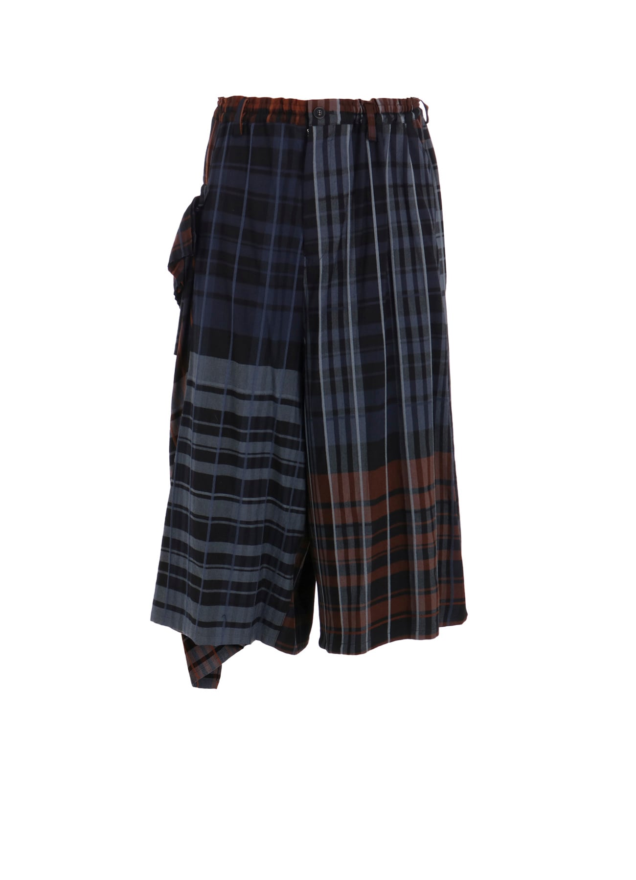 WOOL BLEND PLAID PANTS