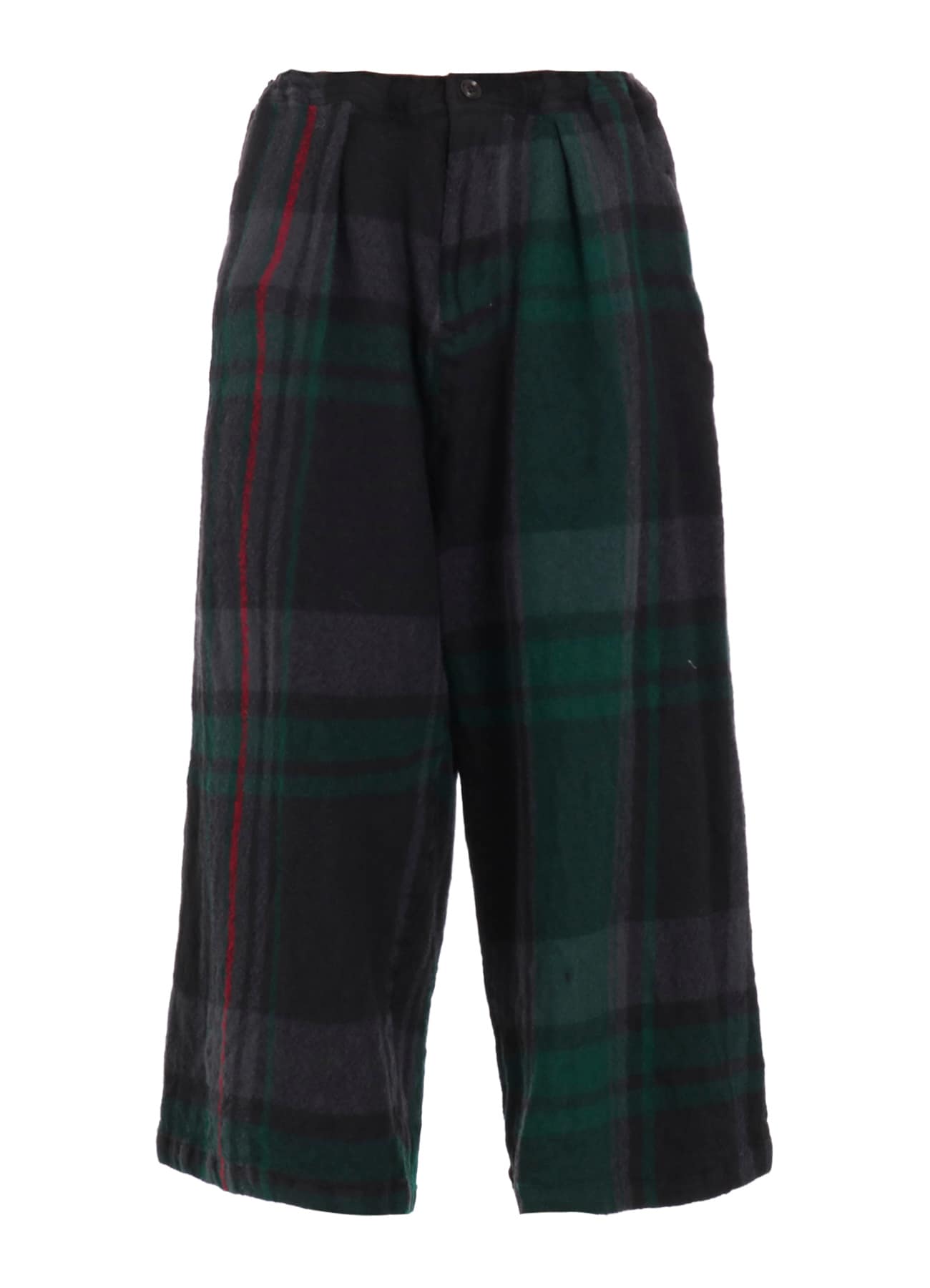 MILLED WOOL PLAID PANTS