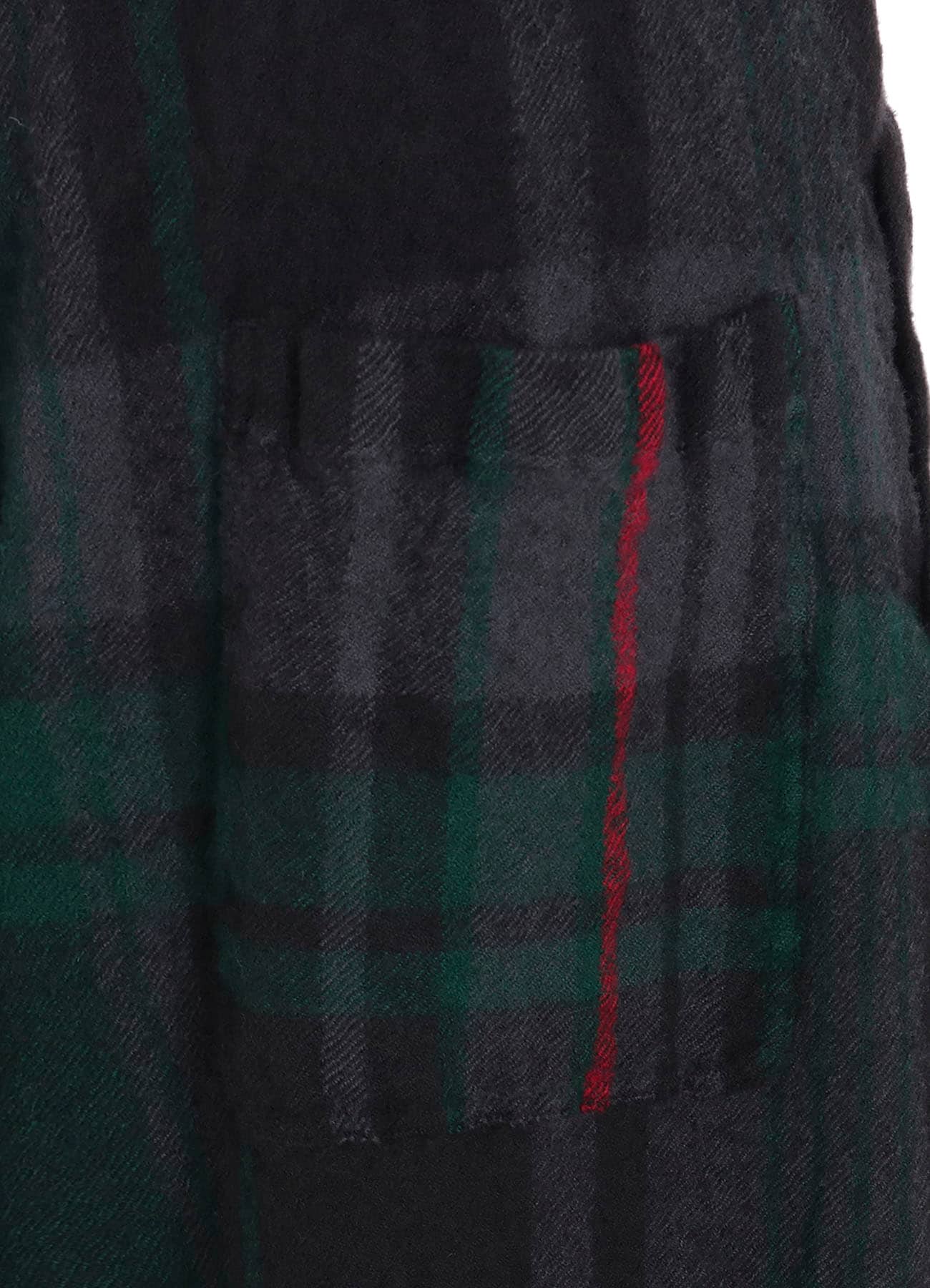 MILLED WOOL PLAID PANTS