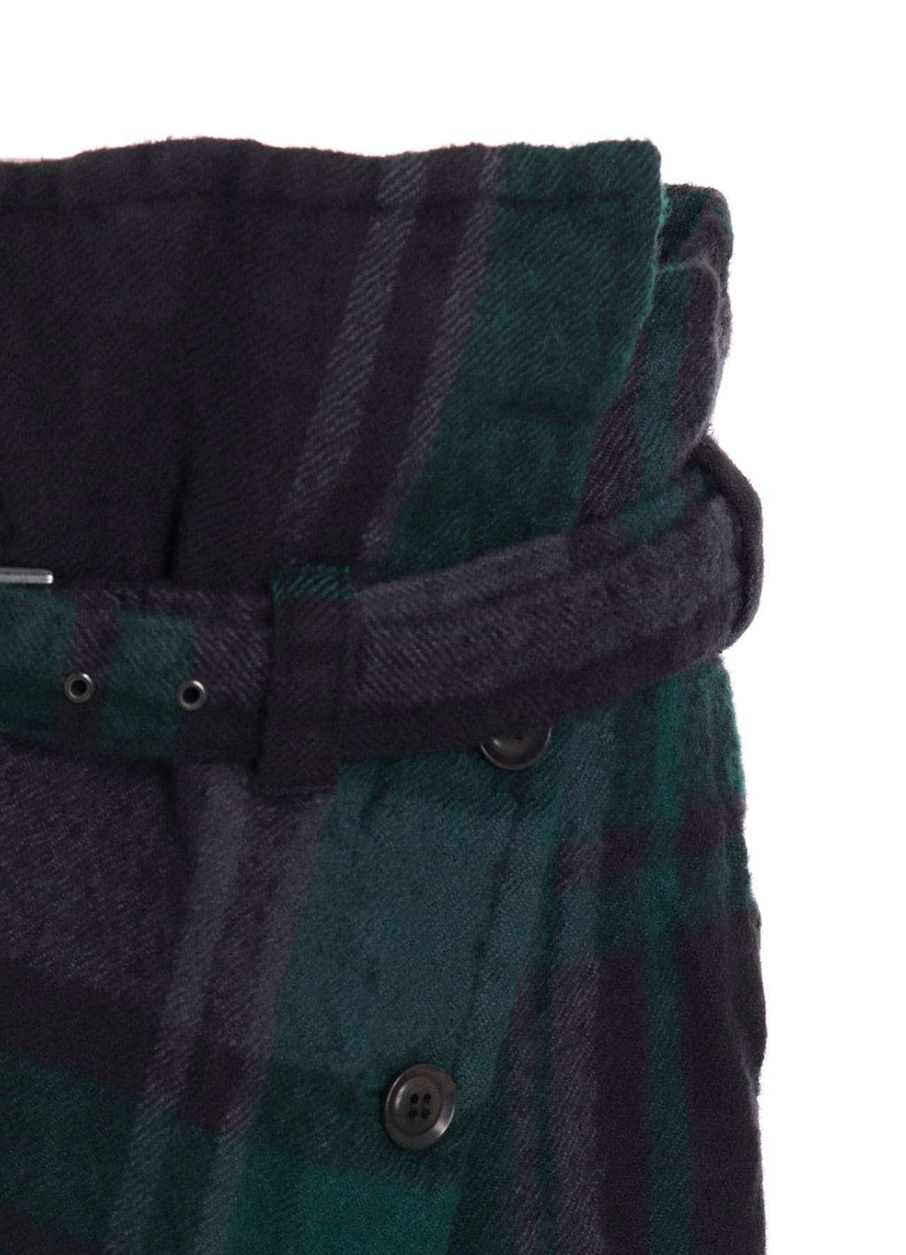 MILLED WOOL PLAID SKIRT