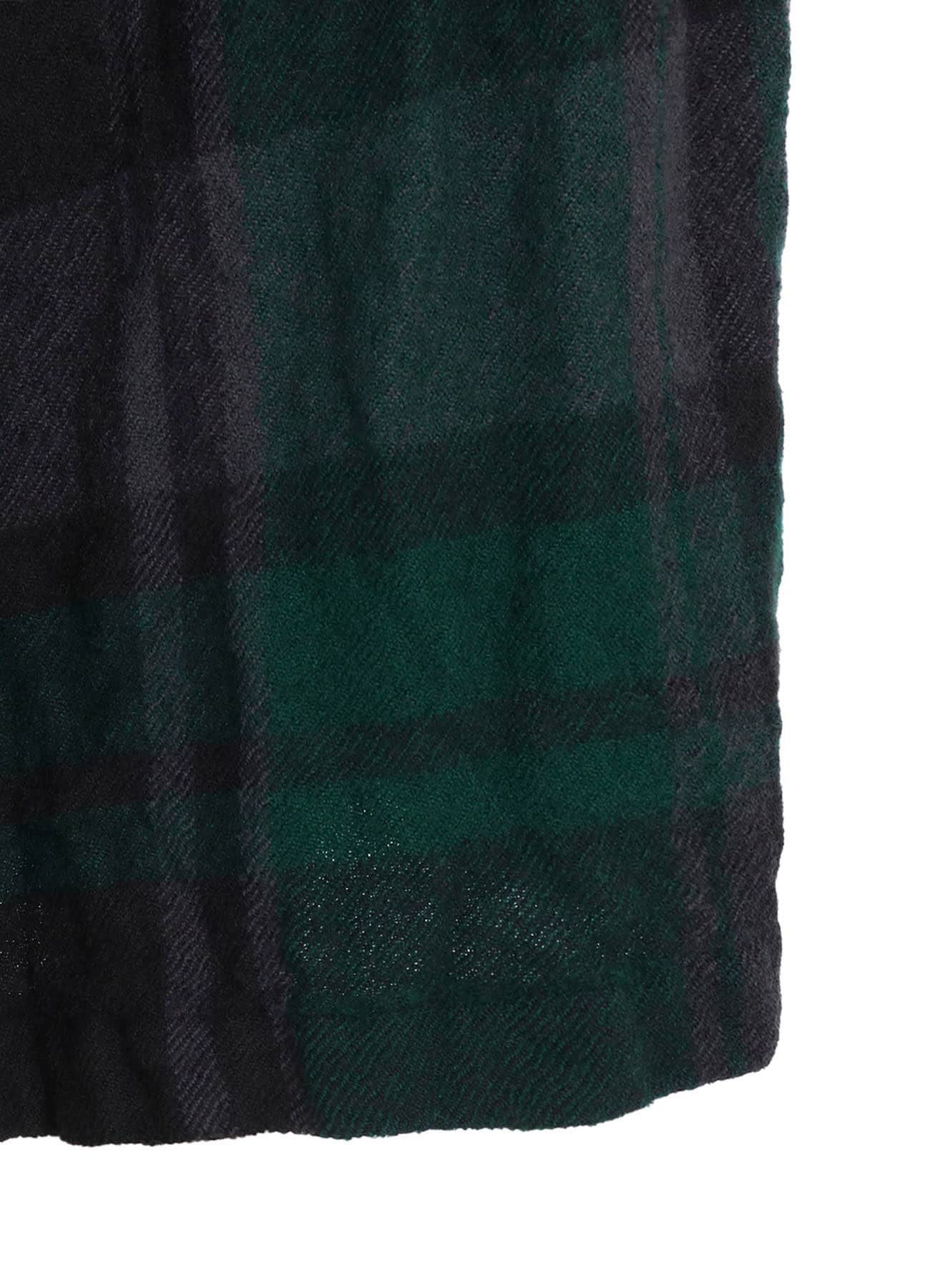 MILLED WOOL PLAID SKIRT
