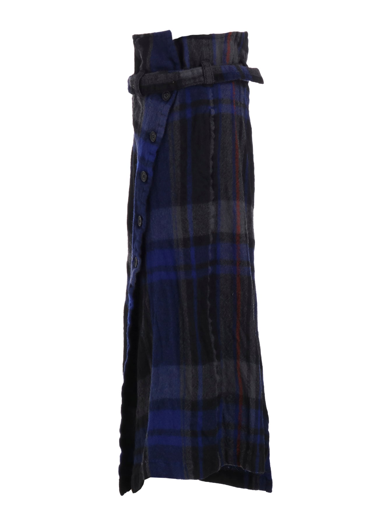 MILLED WOOL PLAID SKIRT