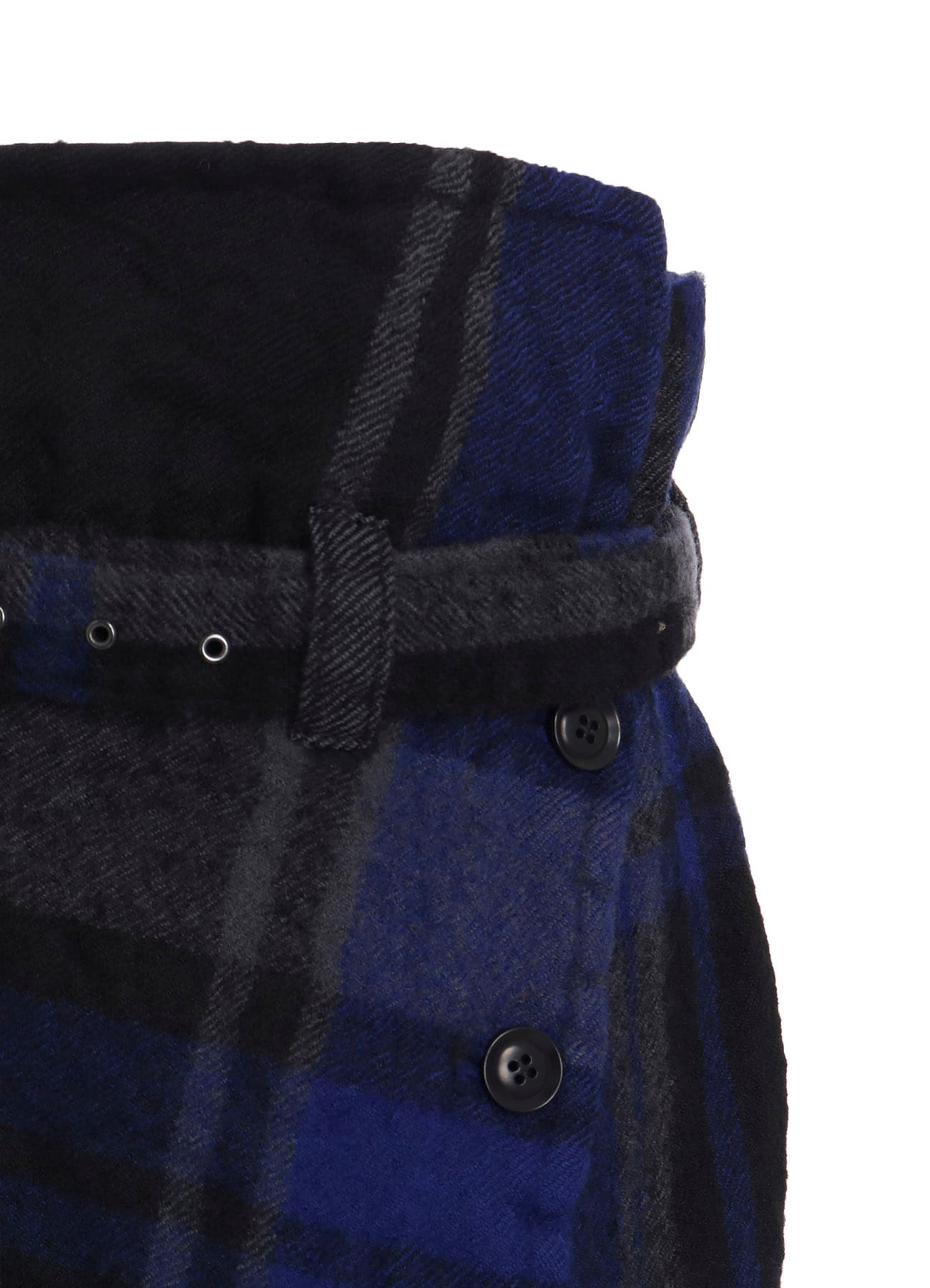 MILLED WOOL PLAID SKIRT