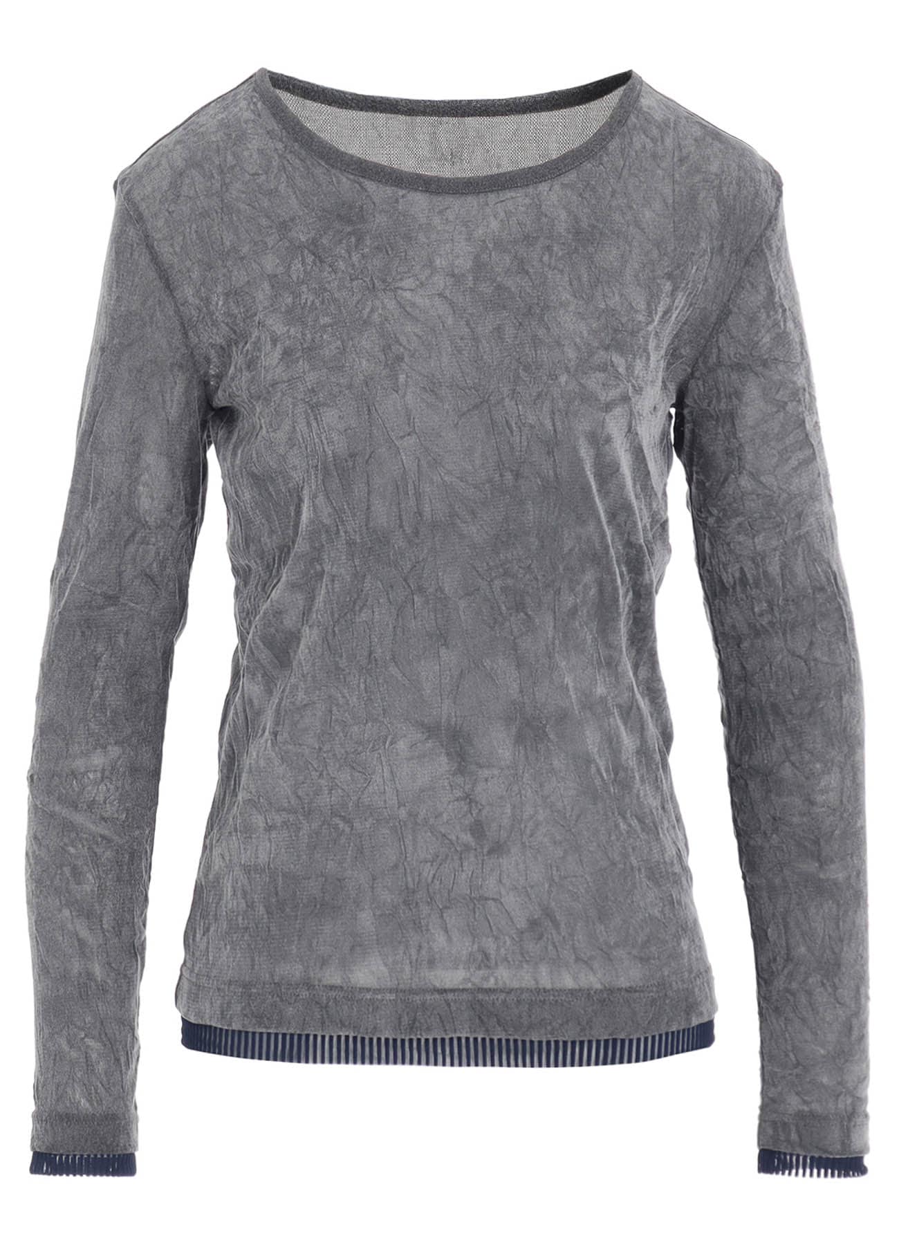 FLOCKED TULLE ROUND NECK T