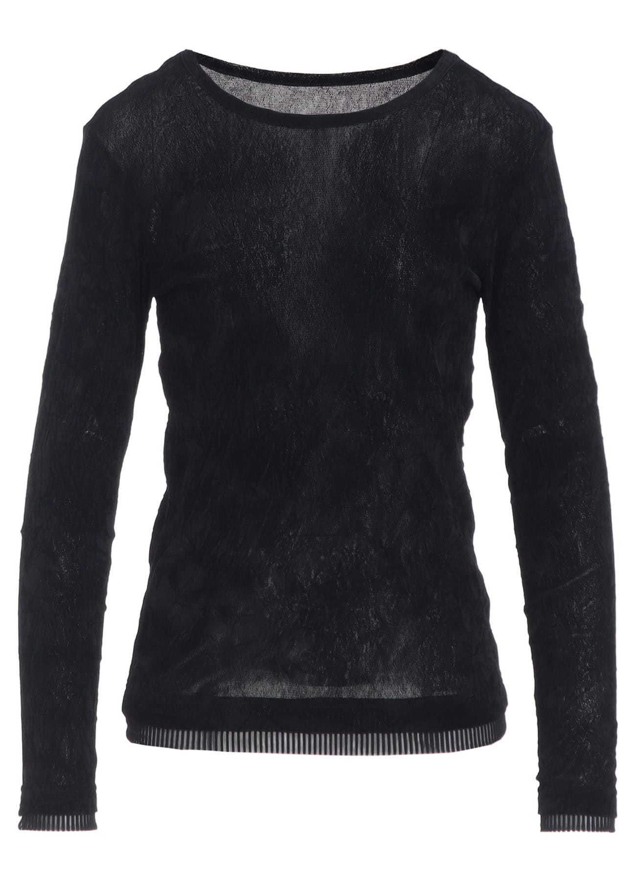 FLOCKED TULLE ROUND NECK T