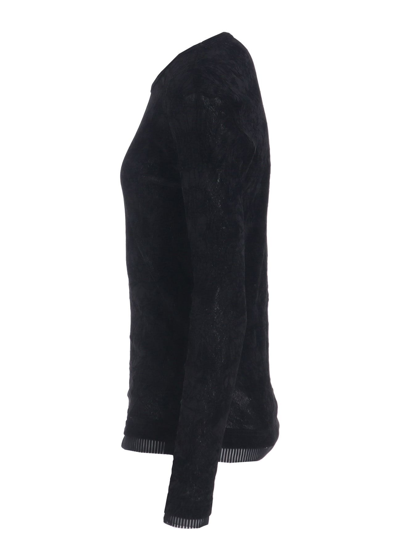 FLOCKED TULLE ROUND NECK T