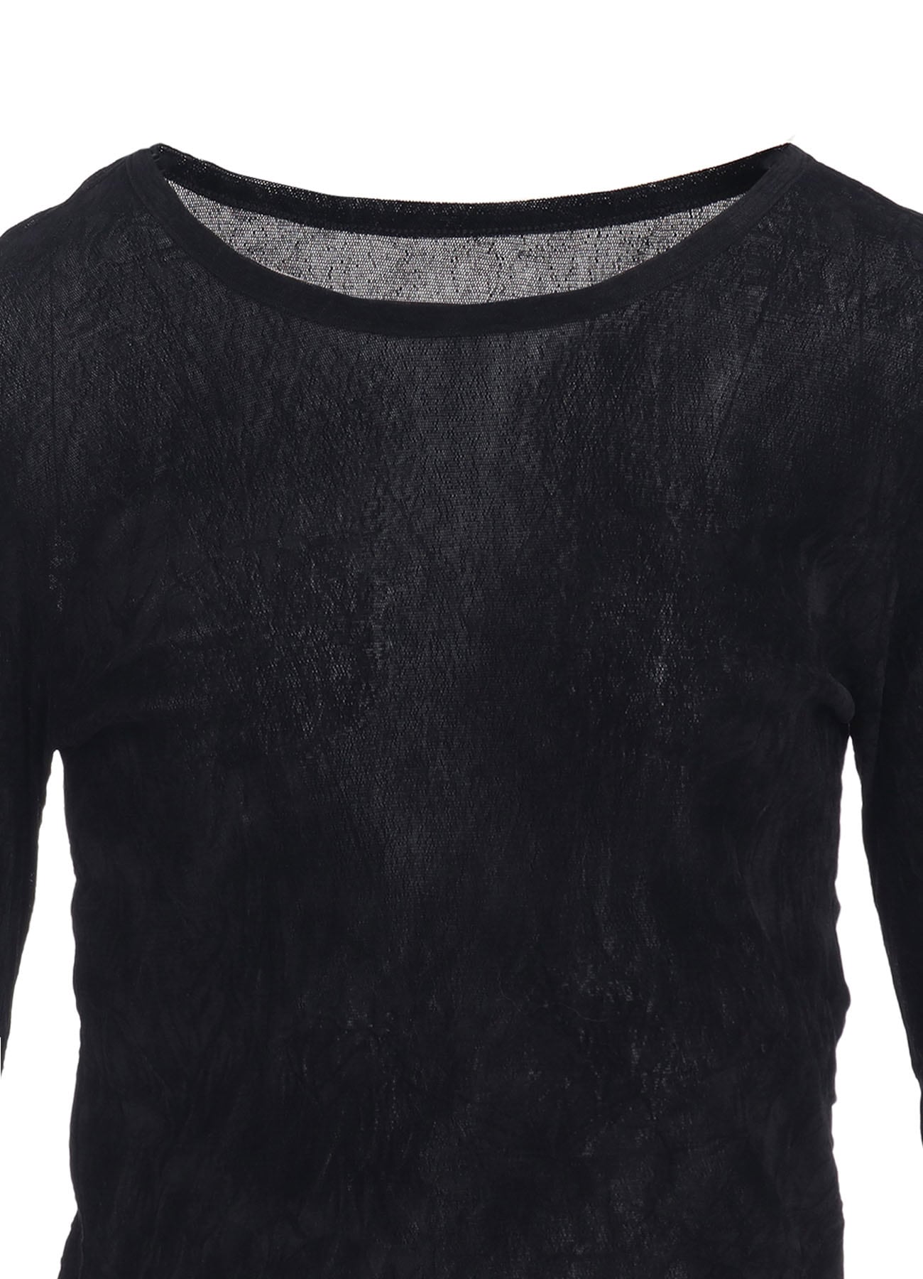 FLOCKED TULLE ROUND NECK T