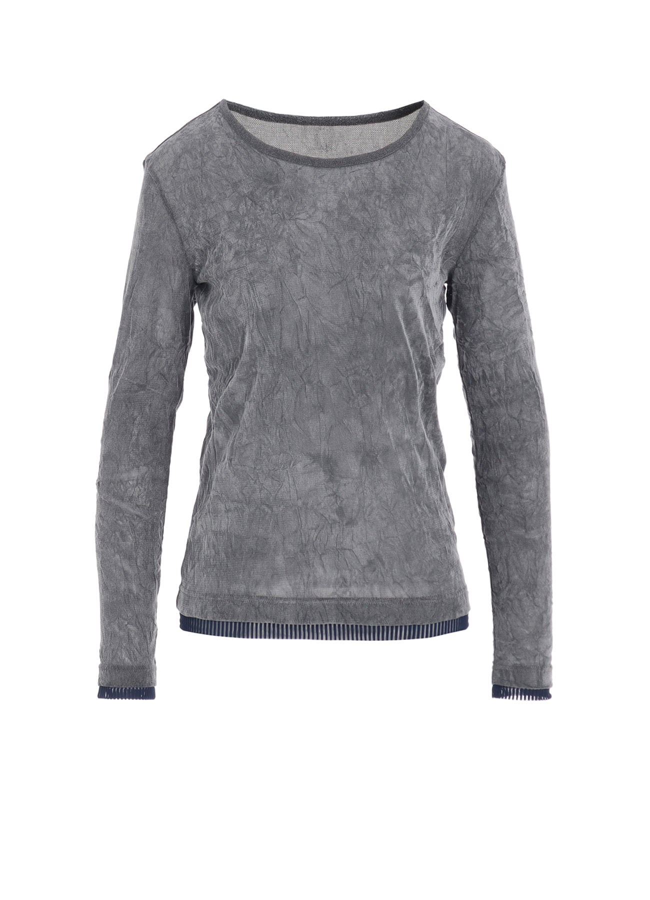 FLOCKED TULLE ROUND NECK T