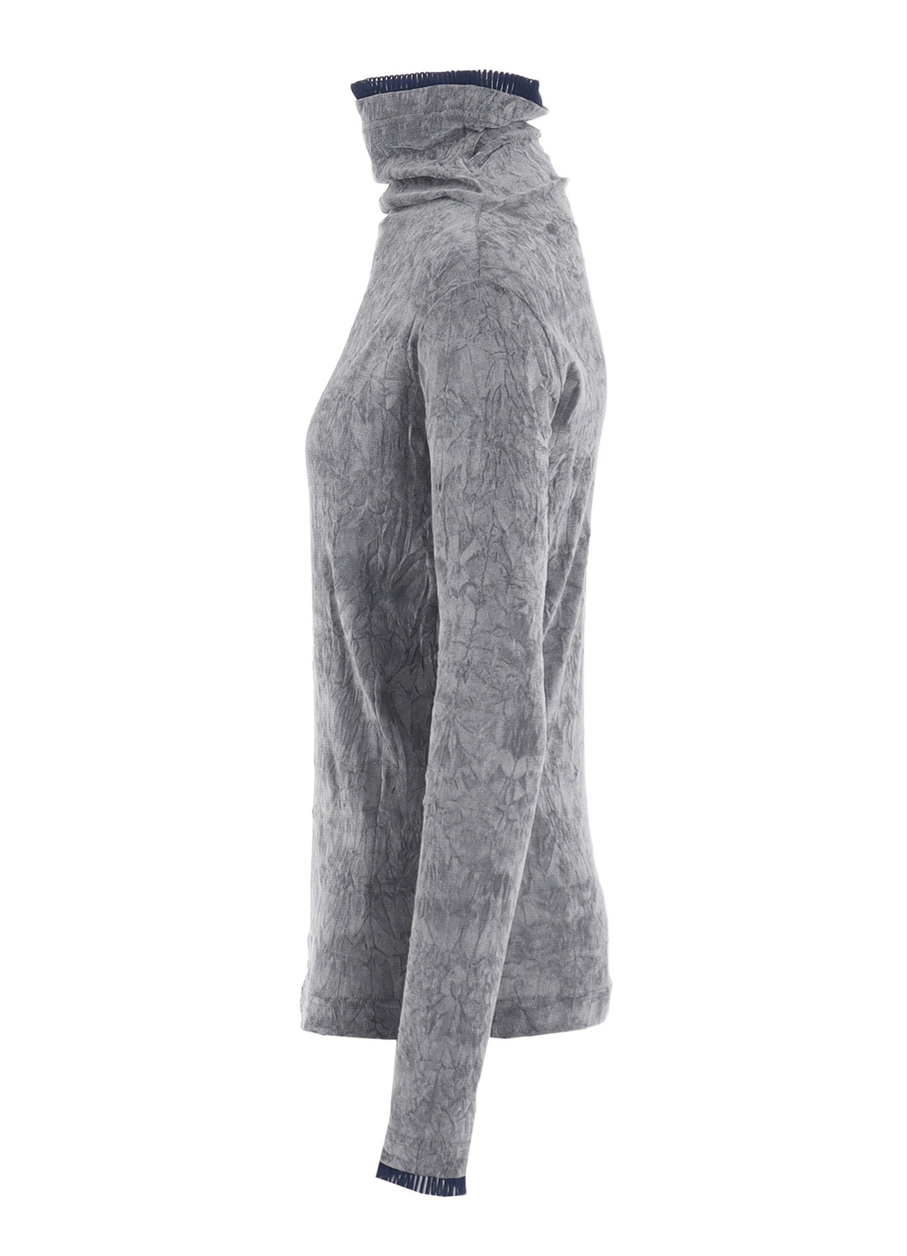 FLOCKED TULLE HIGH NECK T