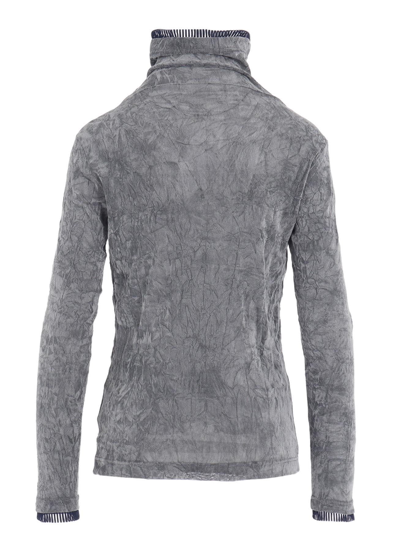 FLOCKED TULLE HIGH NECK T