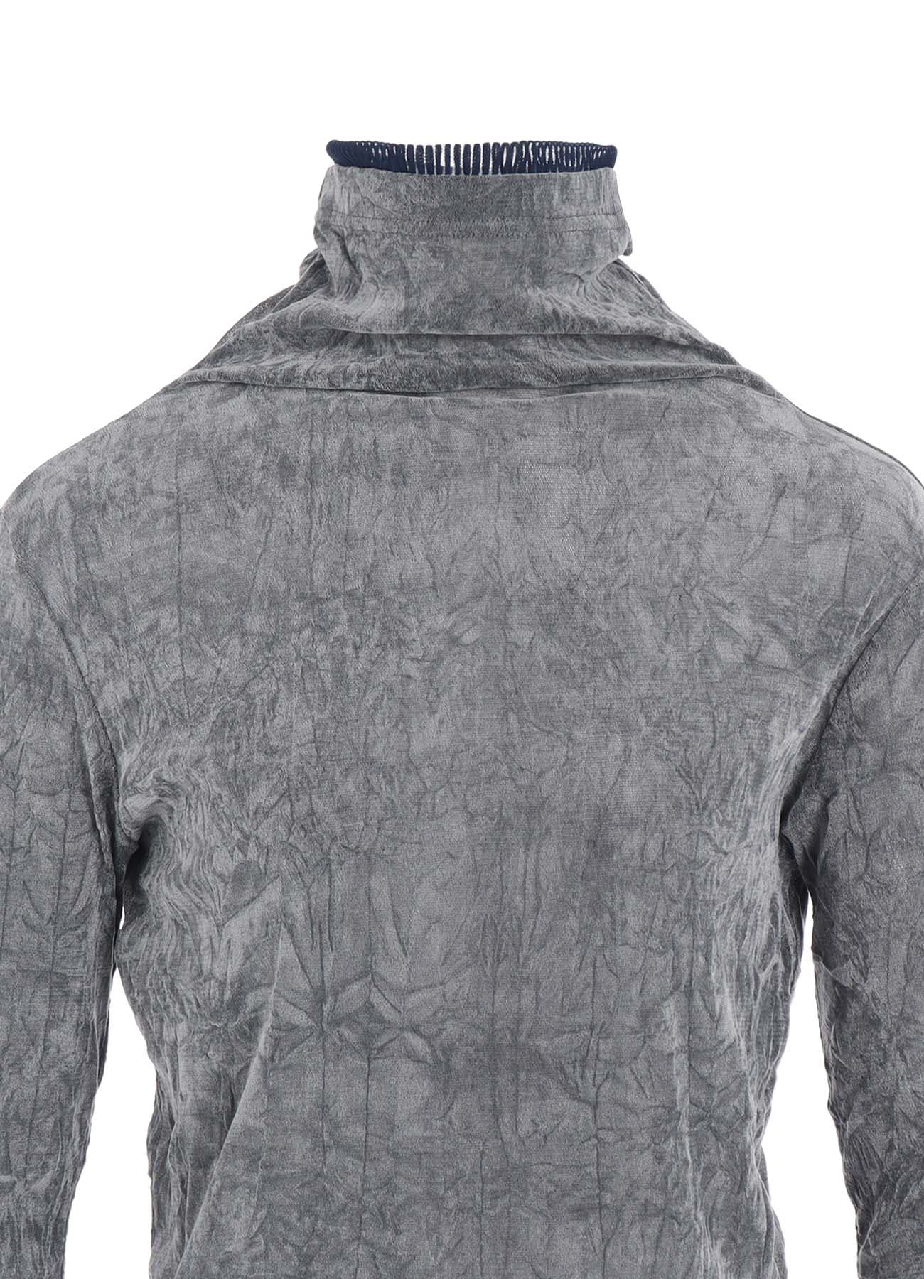 FLOCKED TULLE HIGH NECK T