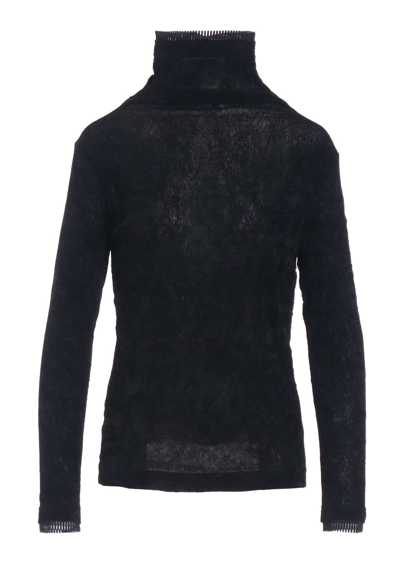 FLOCKED TULLE HIGH NECK T