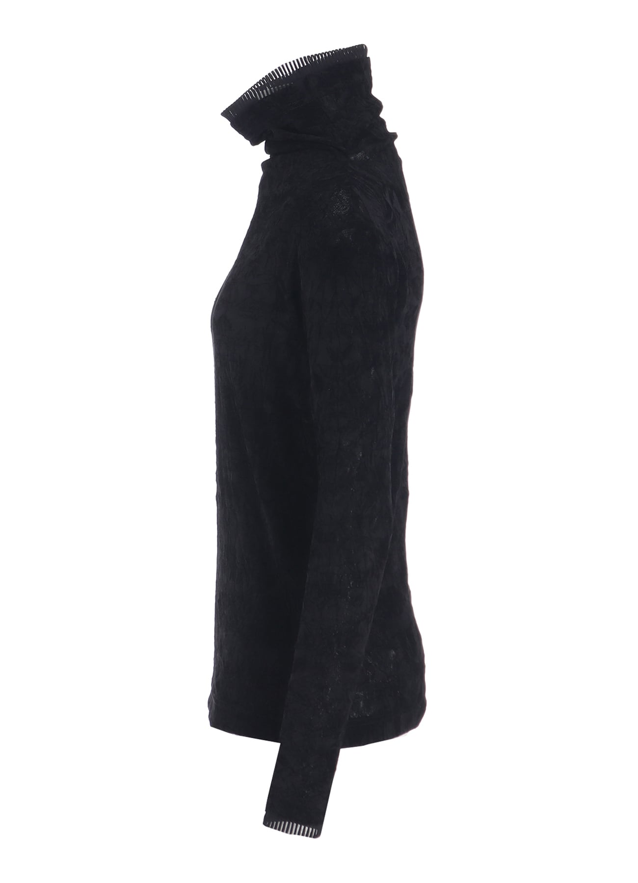 FLOCKED TULLE HIGH NECK T