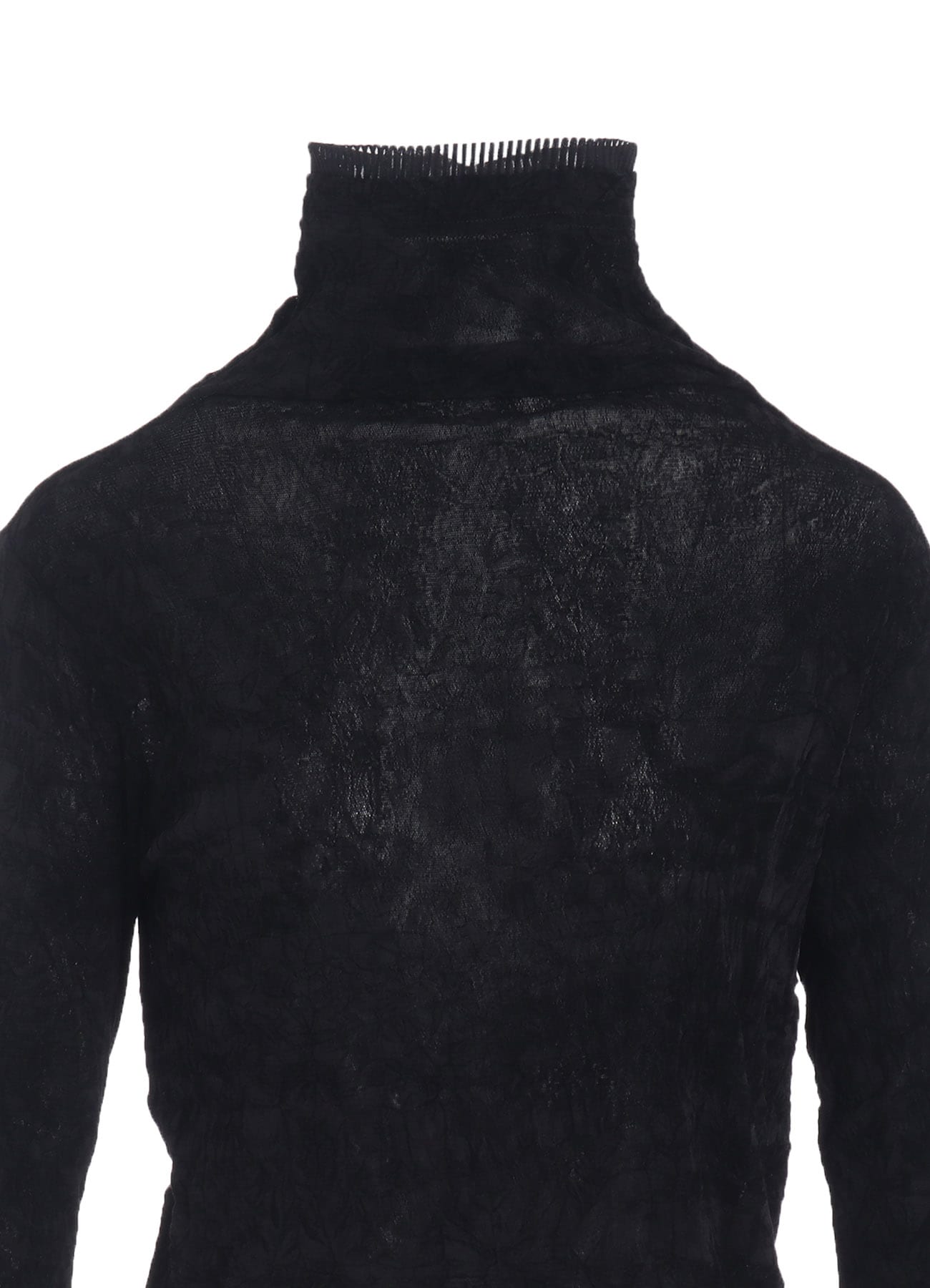 FLOCKED TULLE HIGH NECK T