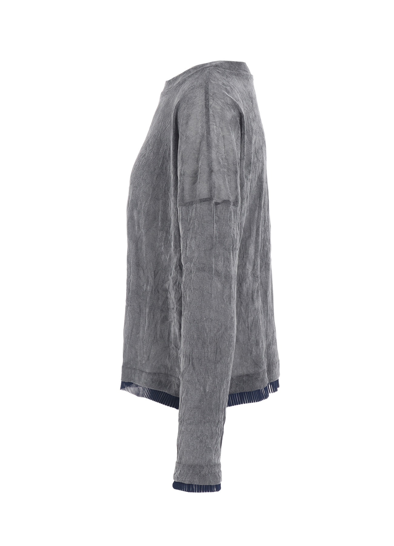 FLOCKED TULLE ROUND NECK WIDE  T