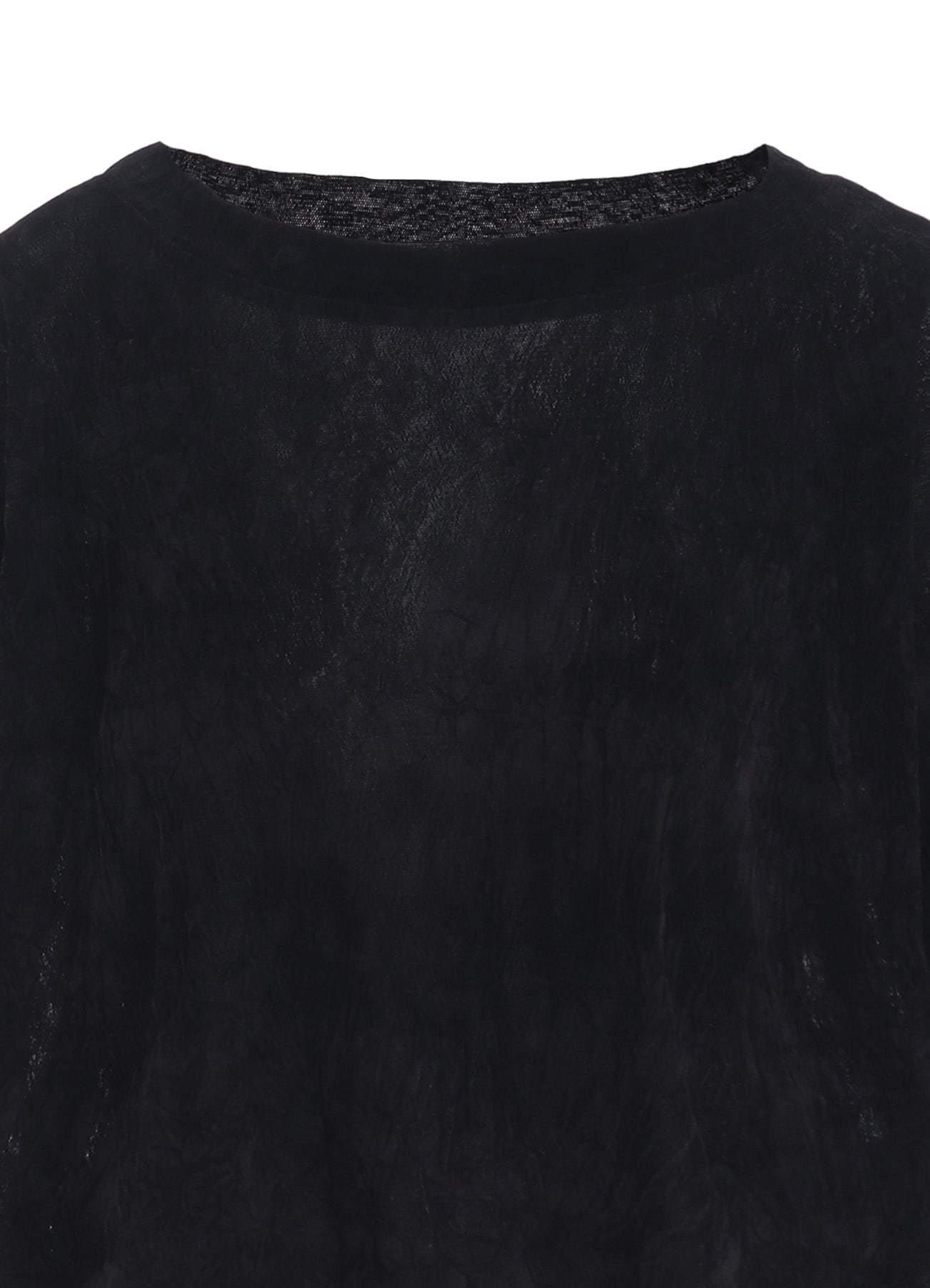 FLOCKED TULLE ROUND NECK WIDE  T