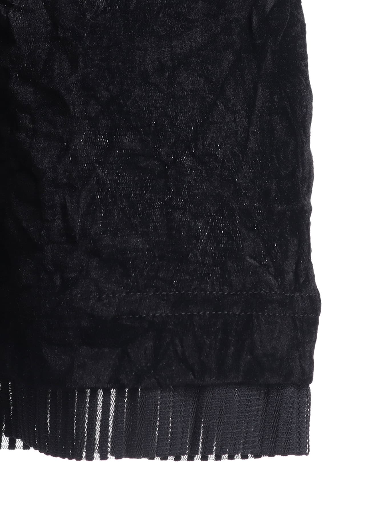 FLOCKED TULLE ROUND NECK WIDE  T