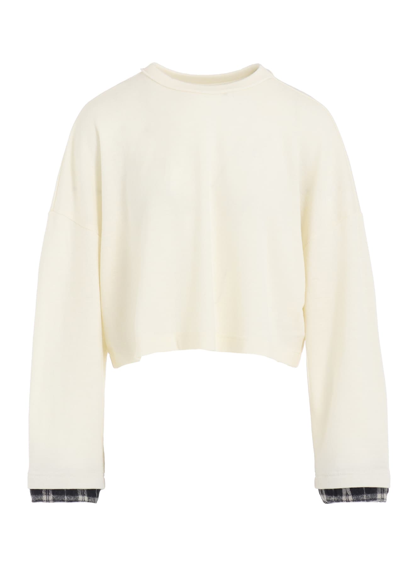 MILLED PLAID WOOL SHORT T