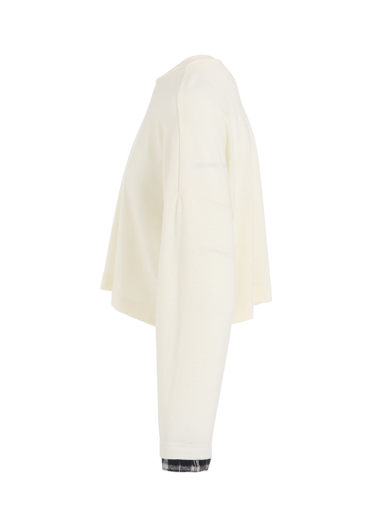 MILLED PLAID WOOL SHORT T