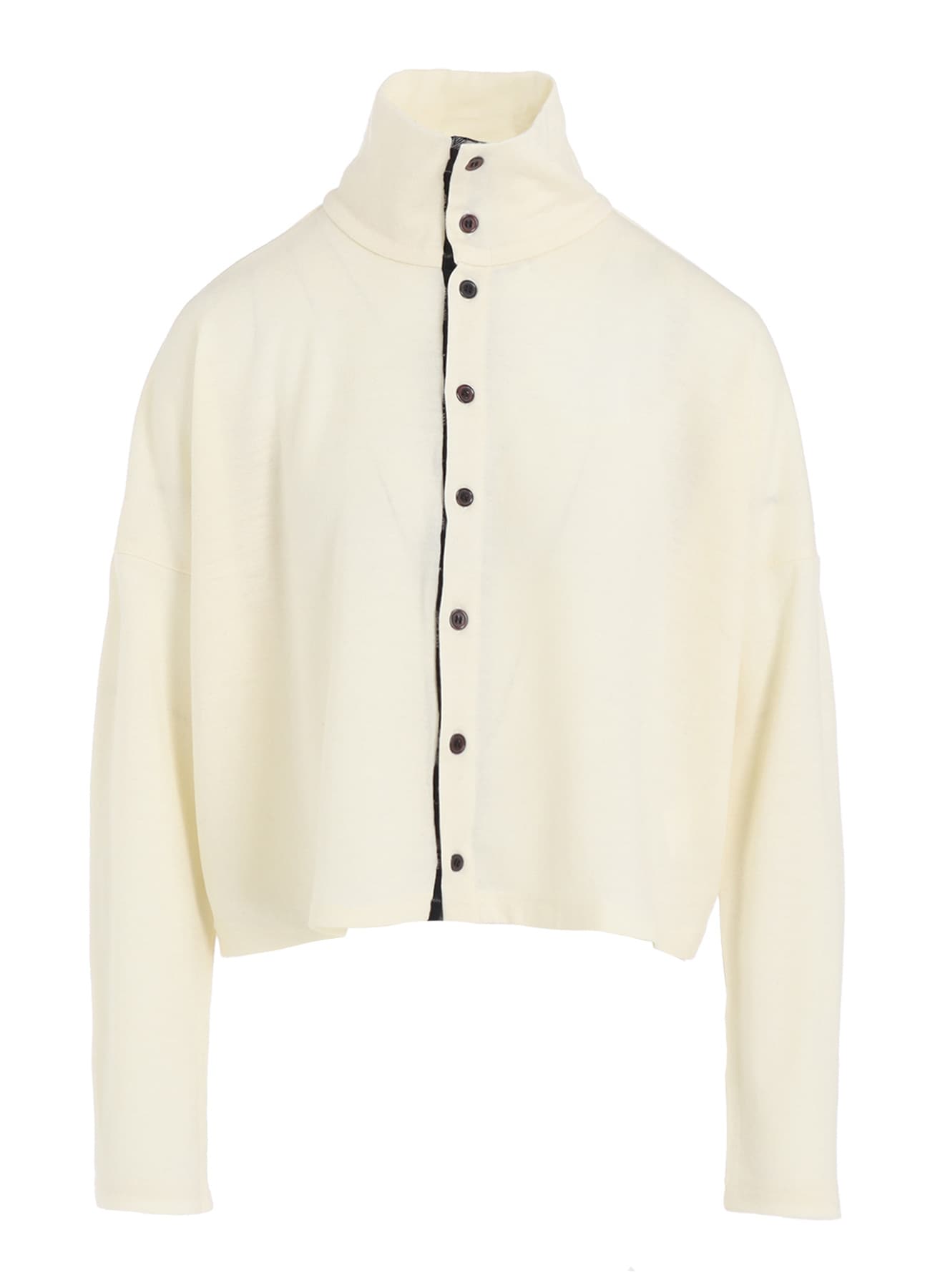 MILLED PLAID WOOL CARDIGAN