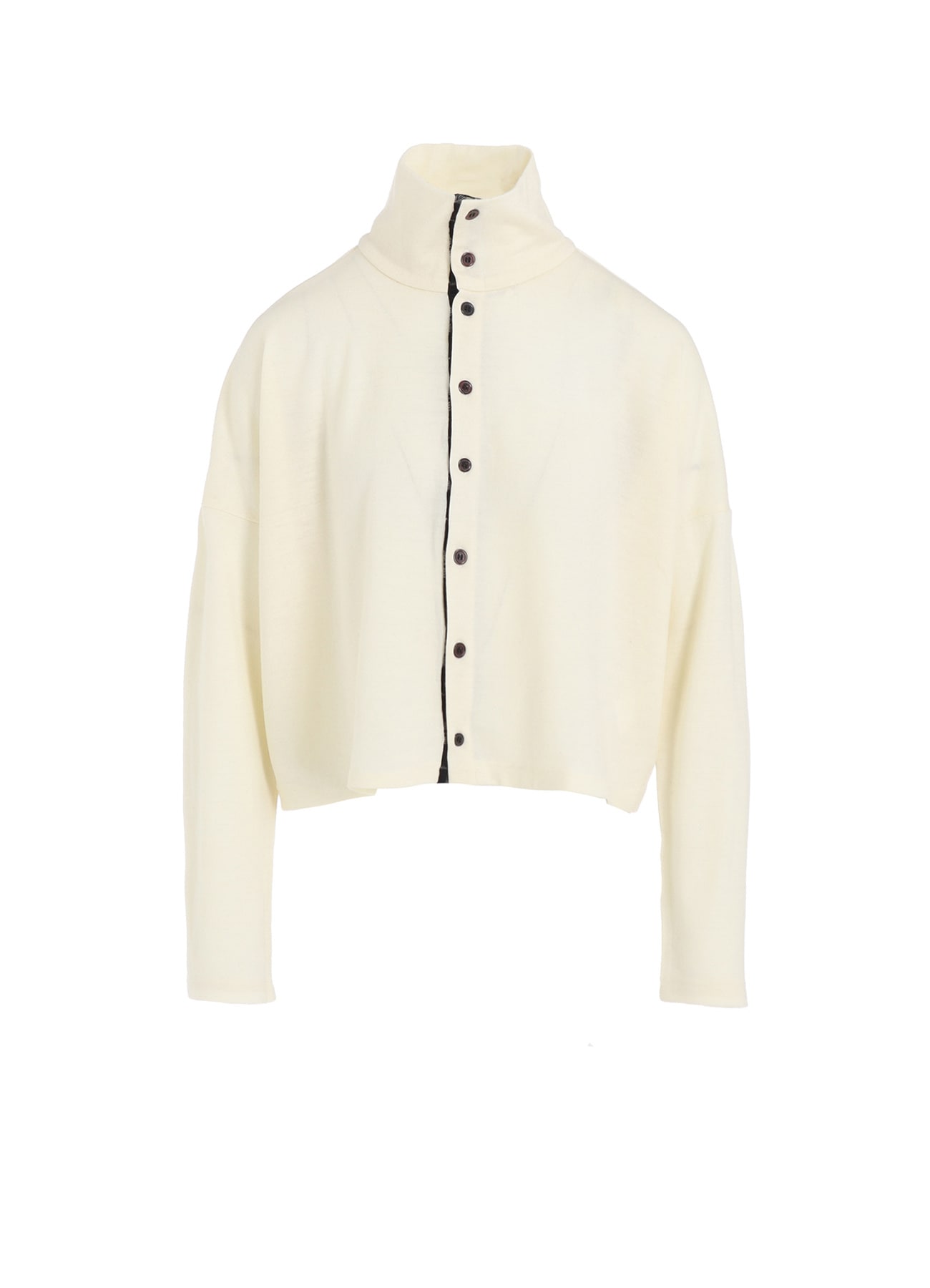 MILLED PLAID WOOL CARDIGAN