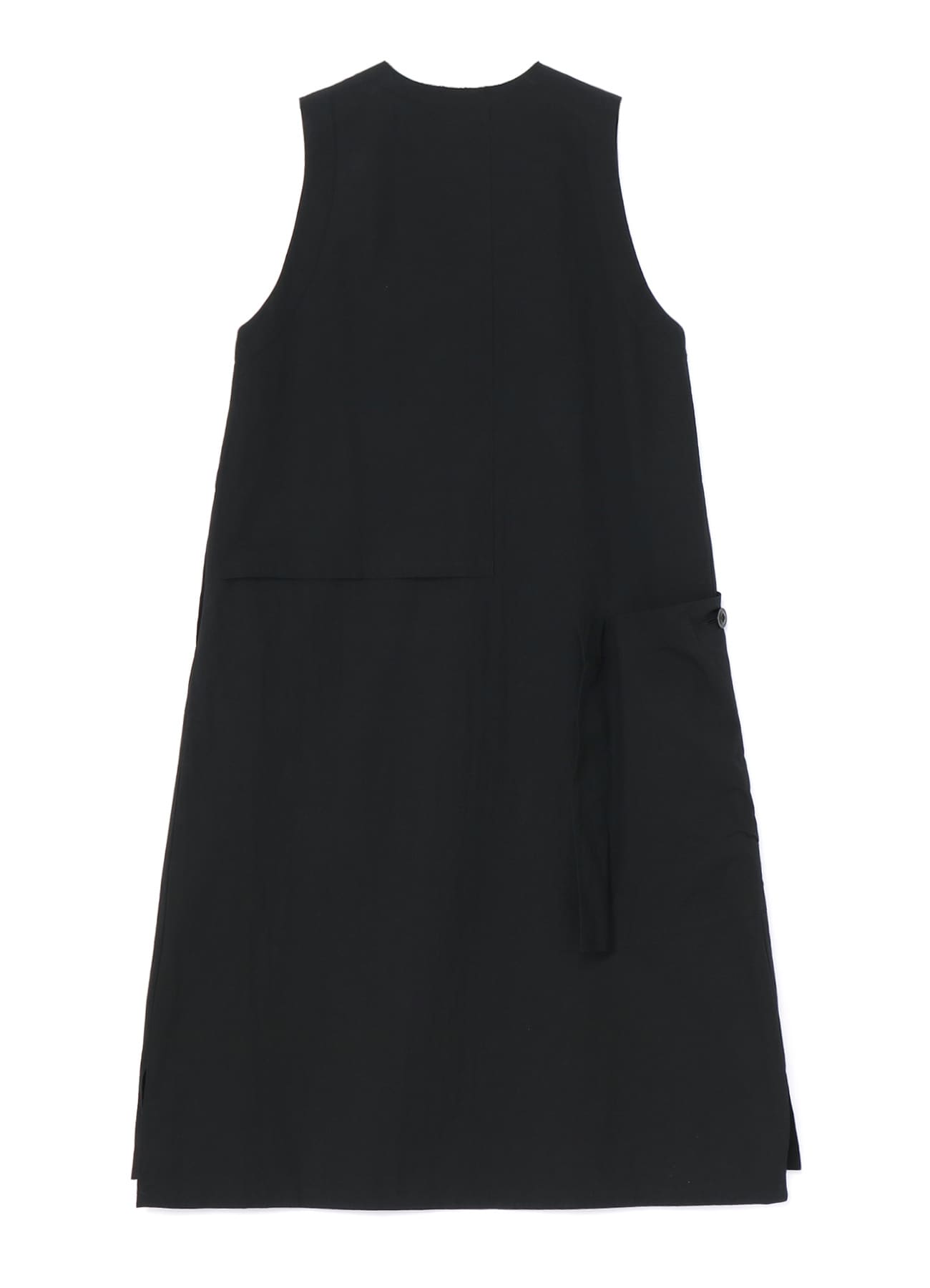 LIGHT TWILL COTTON PATCHED POCKET SLEEVEESS DRESS(XS Black): Y's 