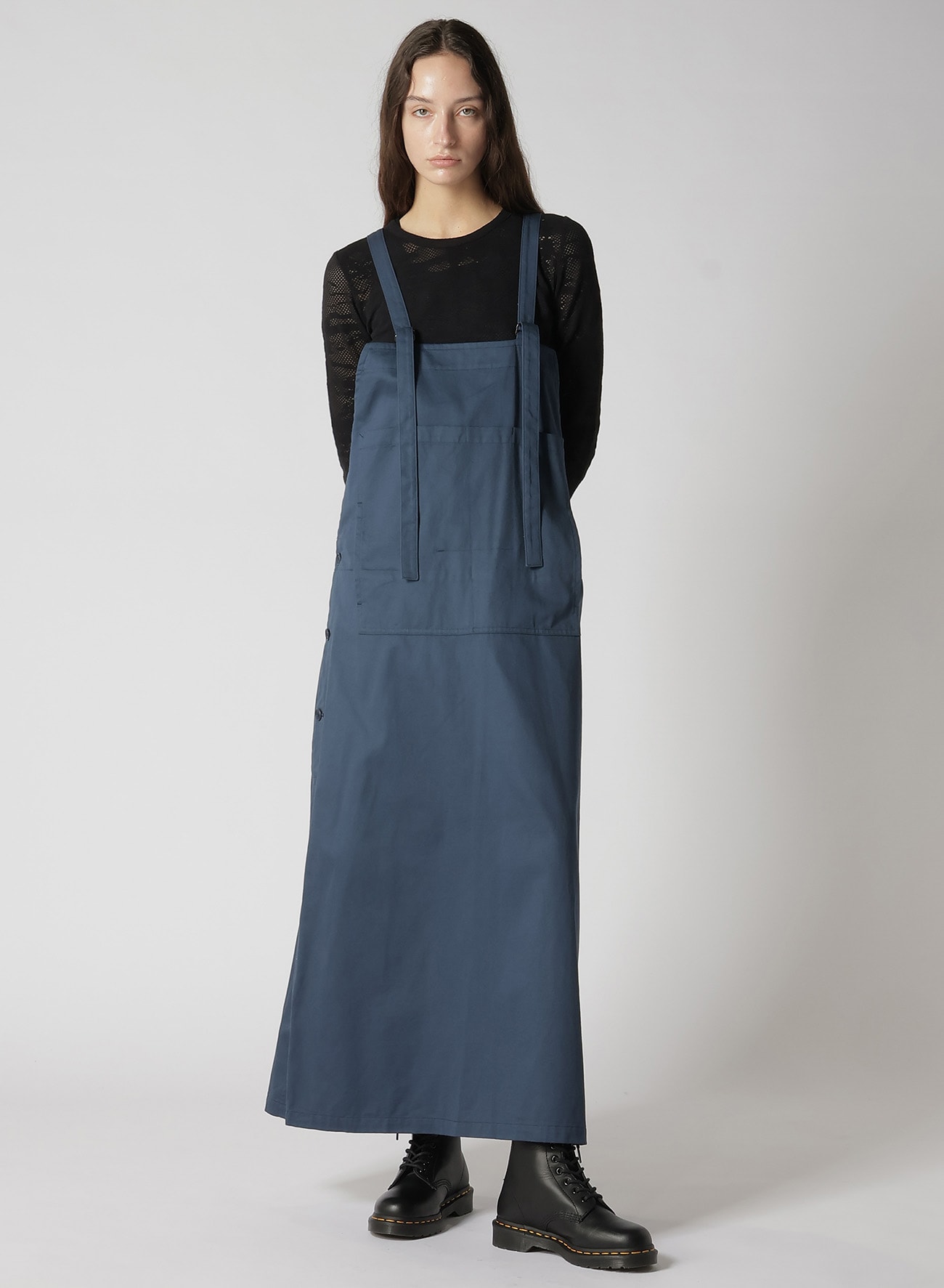 [Y's BORN PRODUCT] COTTON TWILL FRONT POCKET DRESS