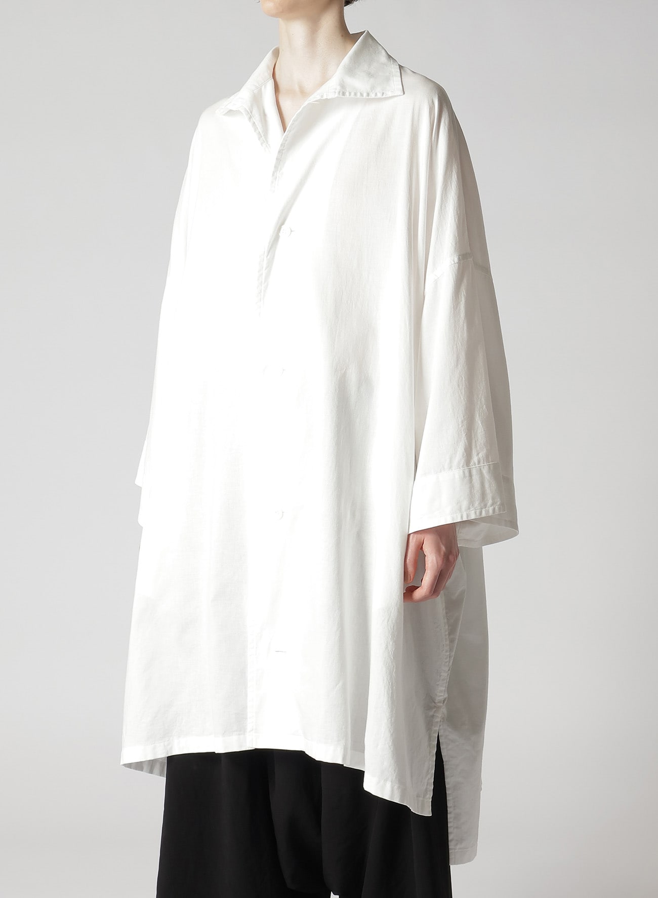 [Y's BORN PRODUCT] THIN COTTON TWILL OVERSIZED DRESS