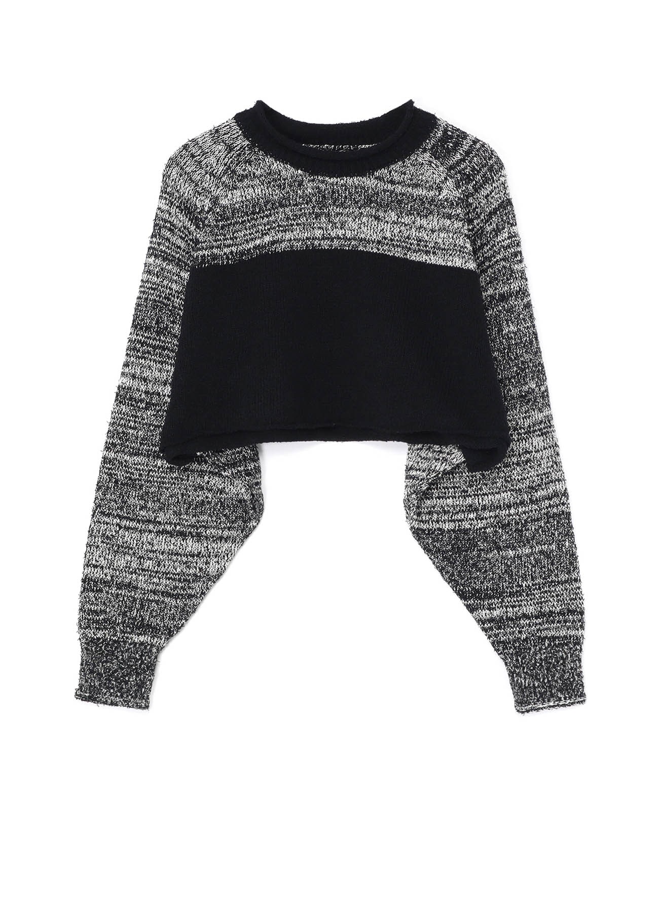 CURLY YARN RAGLAN SLEEVE CROPPED PULLOVER(S Black): Y's｜THE SHOP 