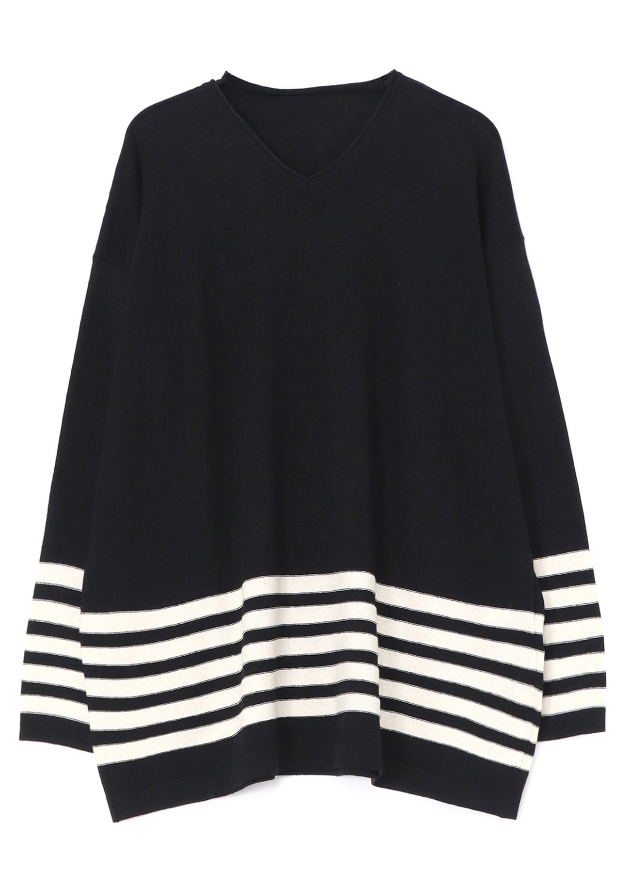 Ry/C TWISTED V NECK OVER SIZED PULLOVER KNIT