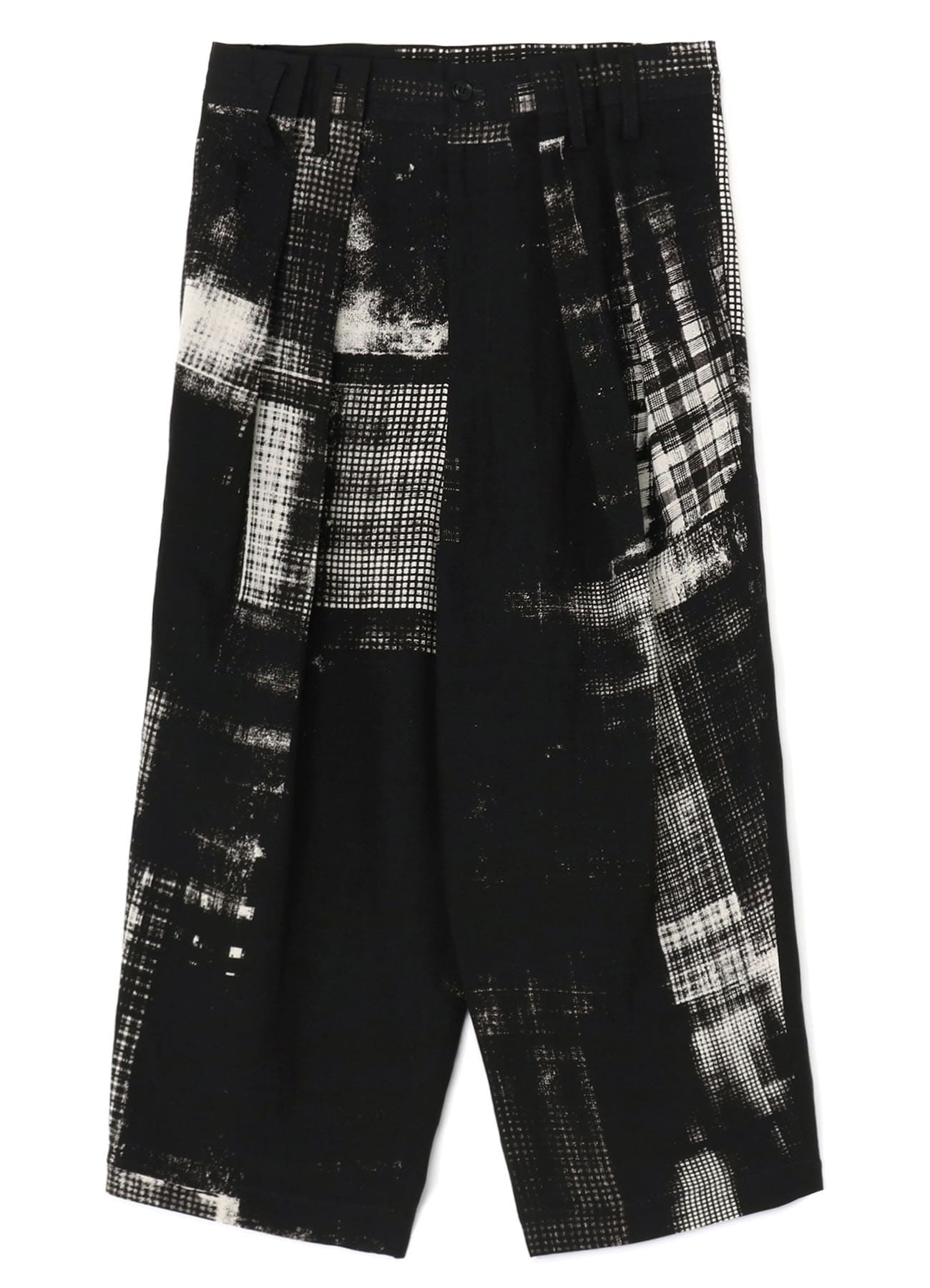 COPIED CHECK PRINT PLEATED PANTS(S Off White): Y's｜THE SHOP YOHJI 