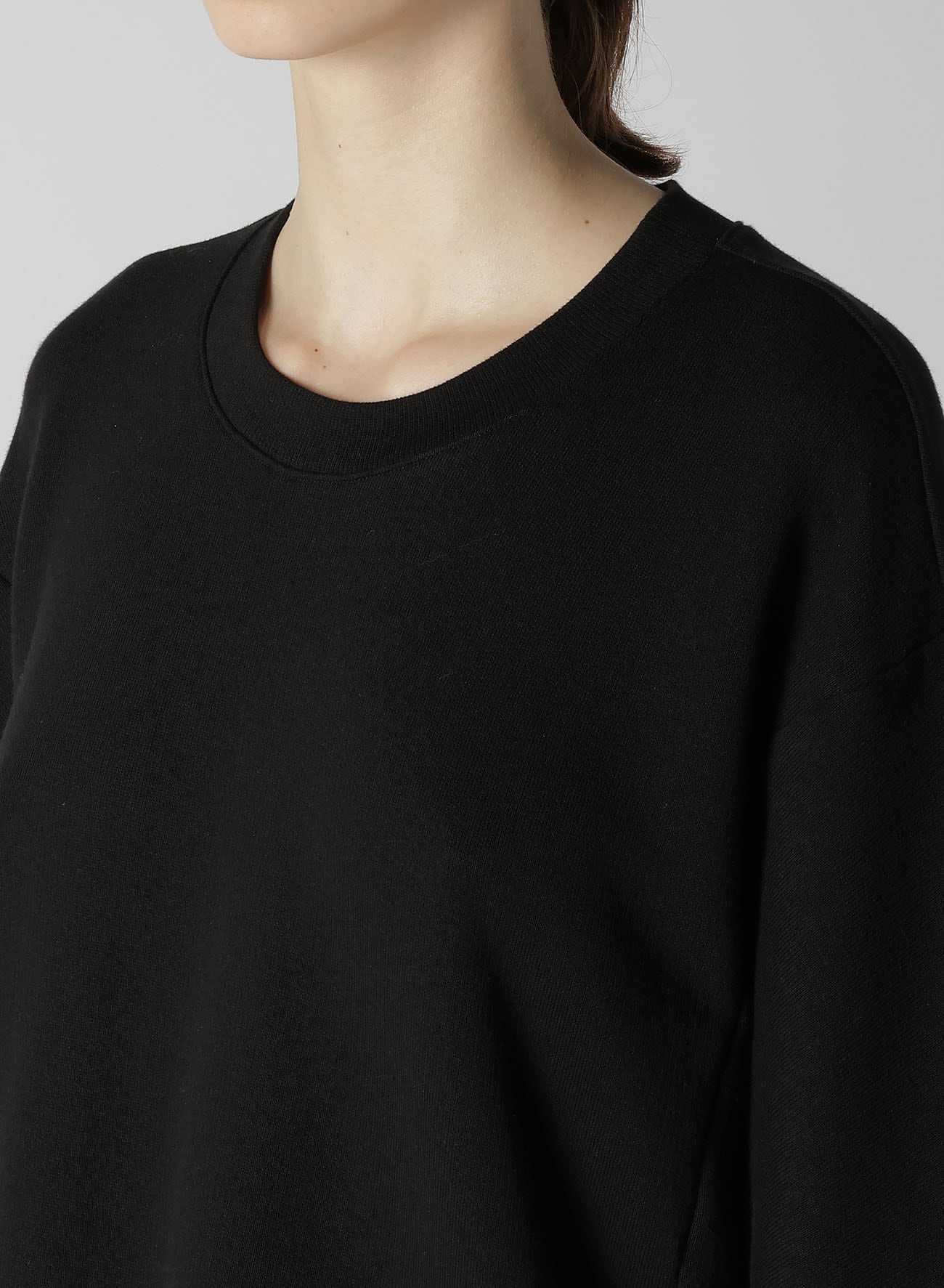 FRENCH TERRY Y'S LOGO EMBROIDERY OVERSIZED SWEATSHIRT(S Black 